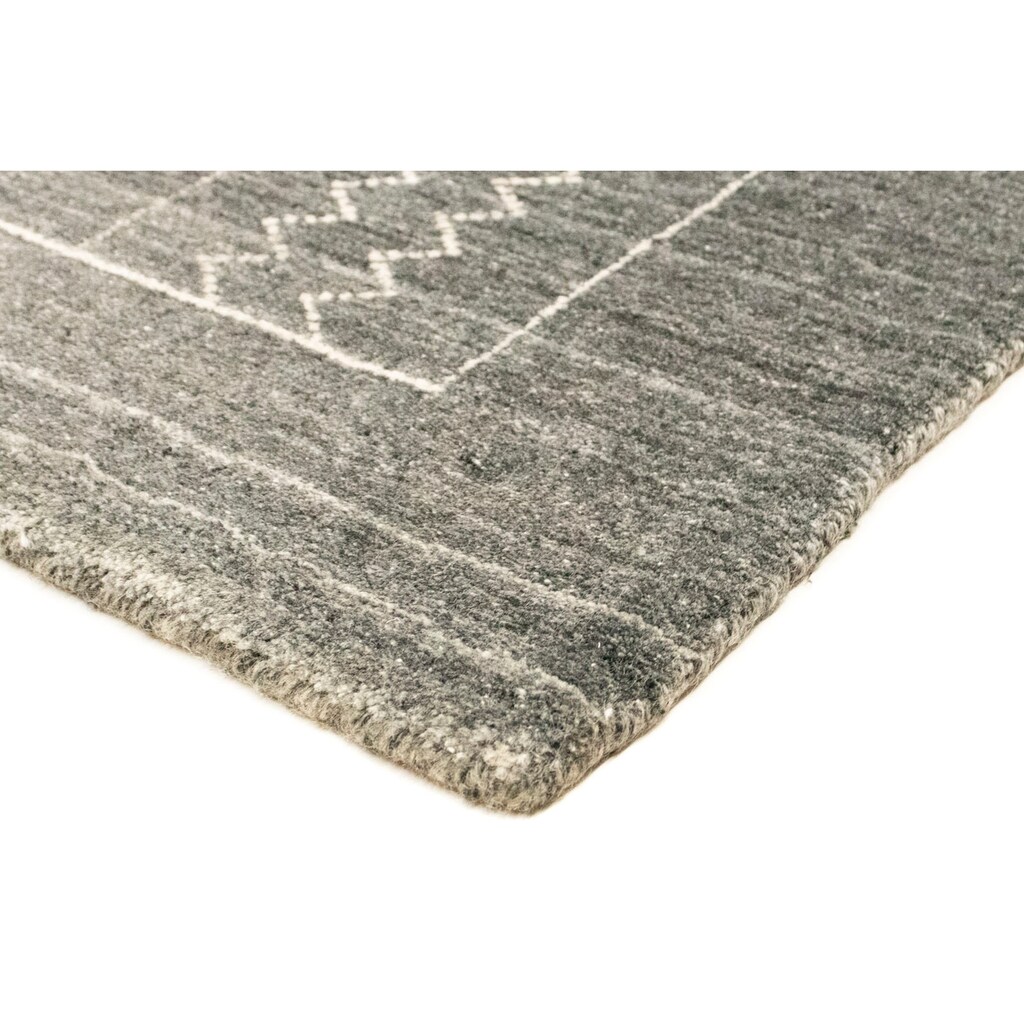 morgenland Wollteppich »Vintage Teppich handgeknüpft schwarz«, rechteckig