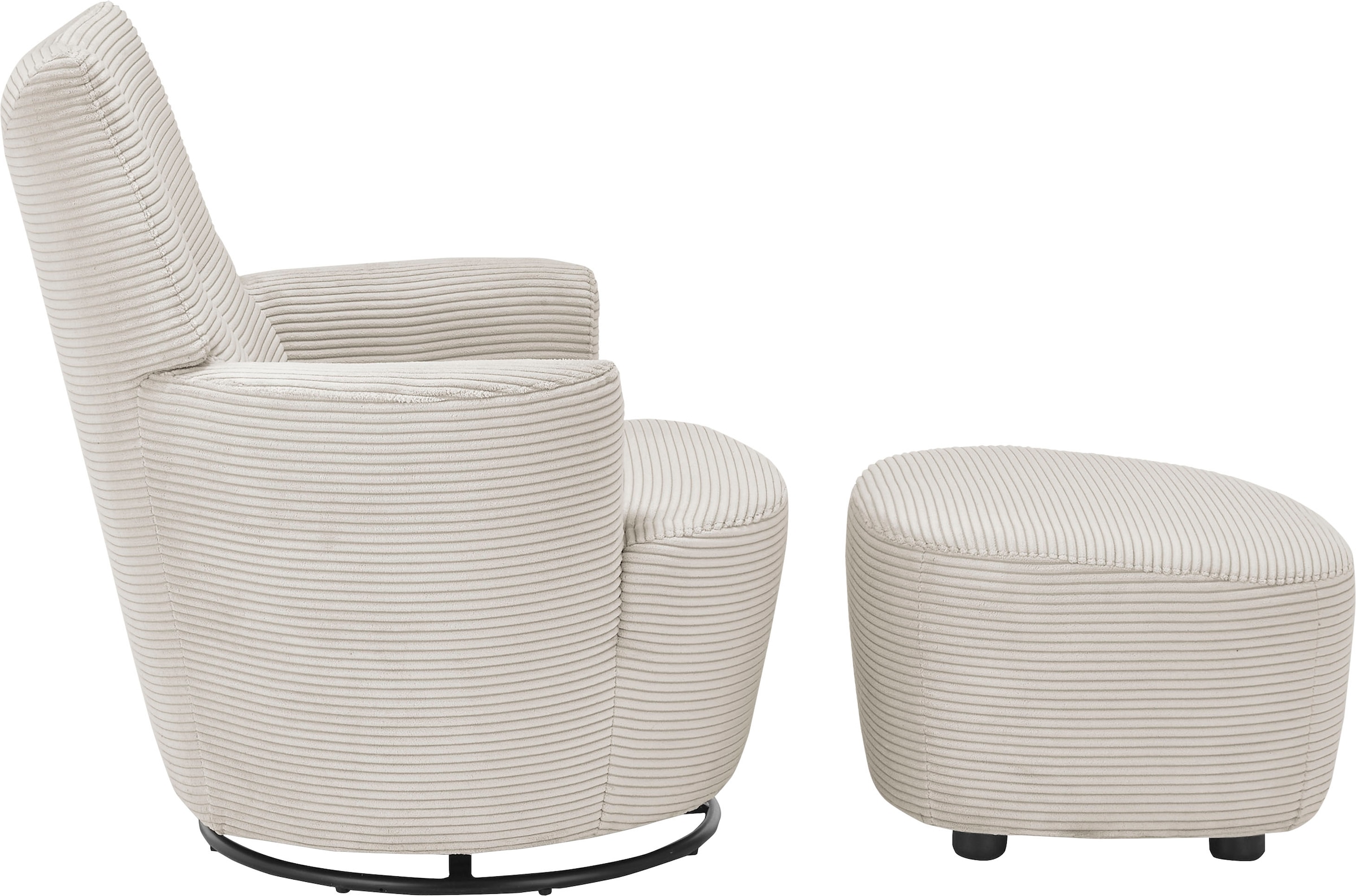 set one by Musterring Relaxsessel »SO 1450«, (Set), mit Dreh- und Wippfunktion, inklusive Hocker