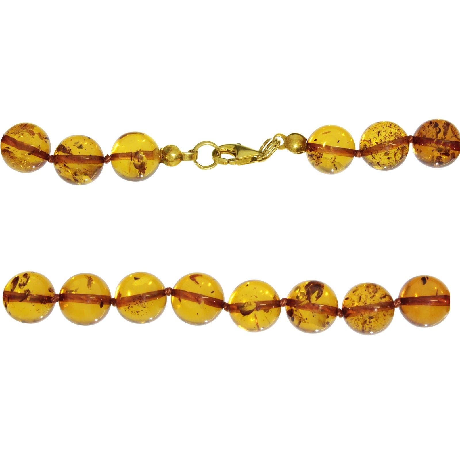 OSTSEE-SCHMUCK Kette ohne Anhänger »- Kugel 10 mm - Bernstein -,«