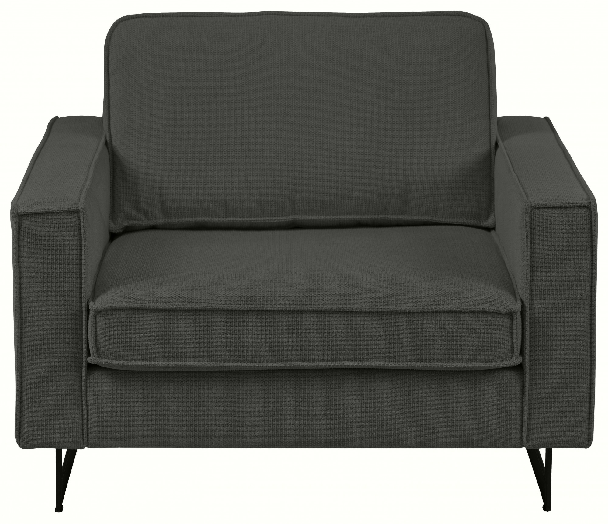Places of Style Loveseat »Pinto 105 cm, Cord, Chenille, Lederoptik«, mit Keder, Metallfüßen und auch in Cord Bezug erhältlich