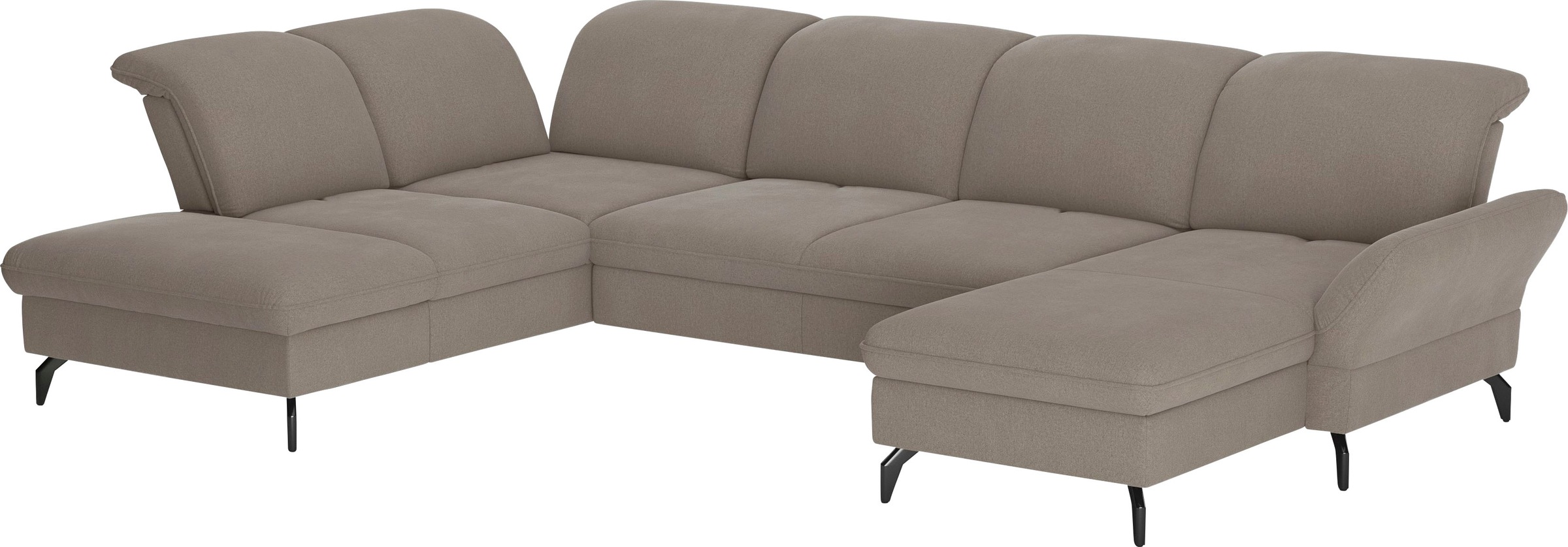 sit&more Wohnlandschaft »Leandro U-Form«, Wahlweise mit Bett-, Kopfteil - und Armlehnfunktion, sowie Bettkasten