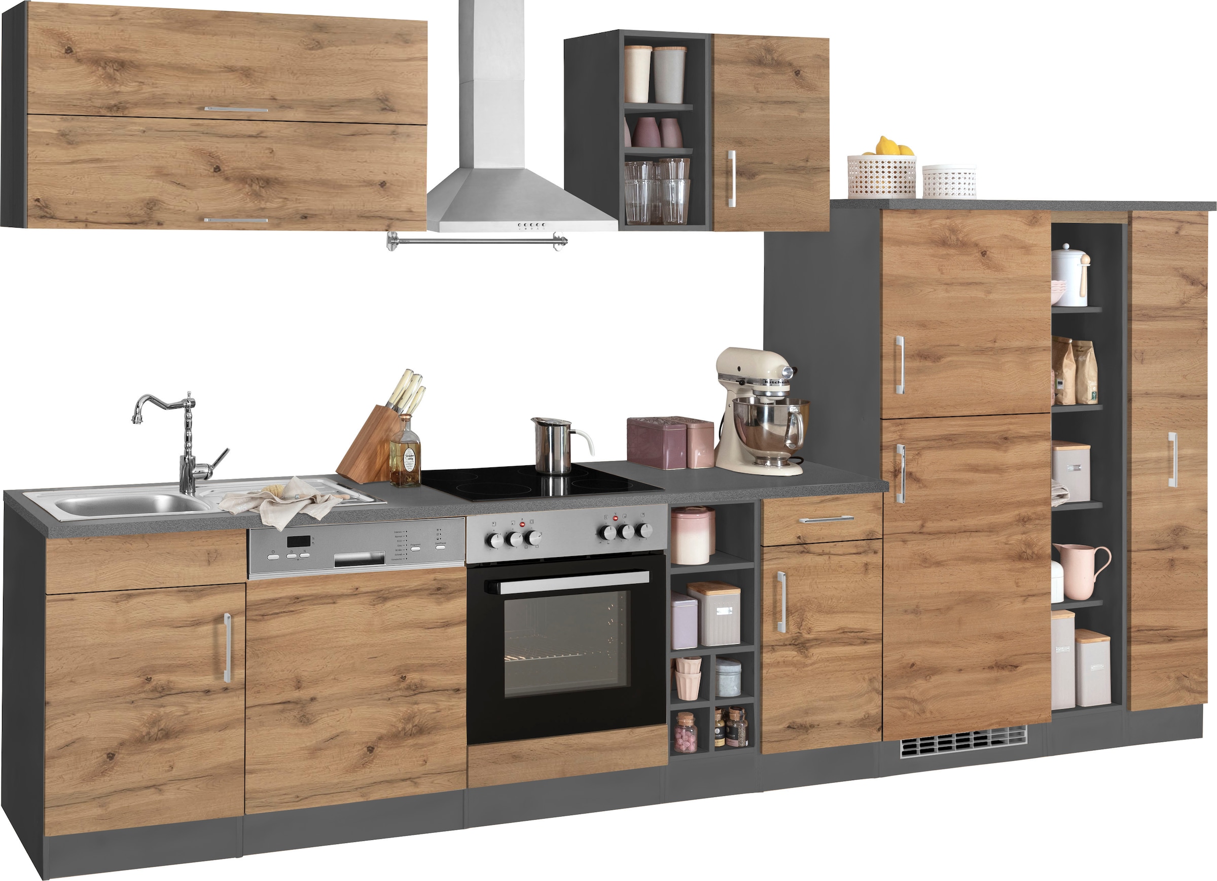 KOCHSTATION Küchenzeile »KS-Colmar« ohne E-Geräte, Breite 360 cm