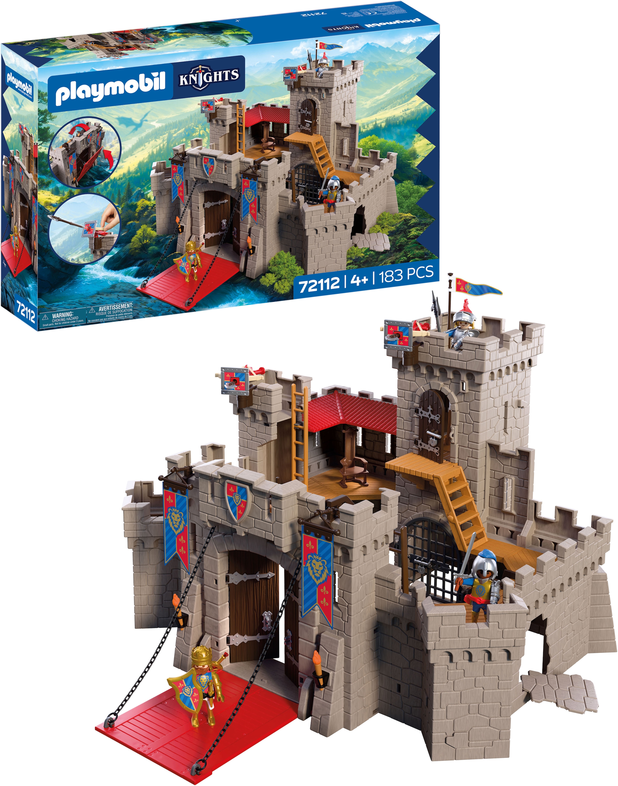 Playmobil® Konstruktions-Spielset »Große Löwenritterburg (72112), Knights« XXL Ritterburg mit Zugbrücke; Made in Europe
