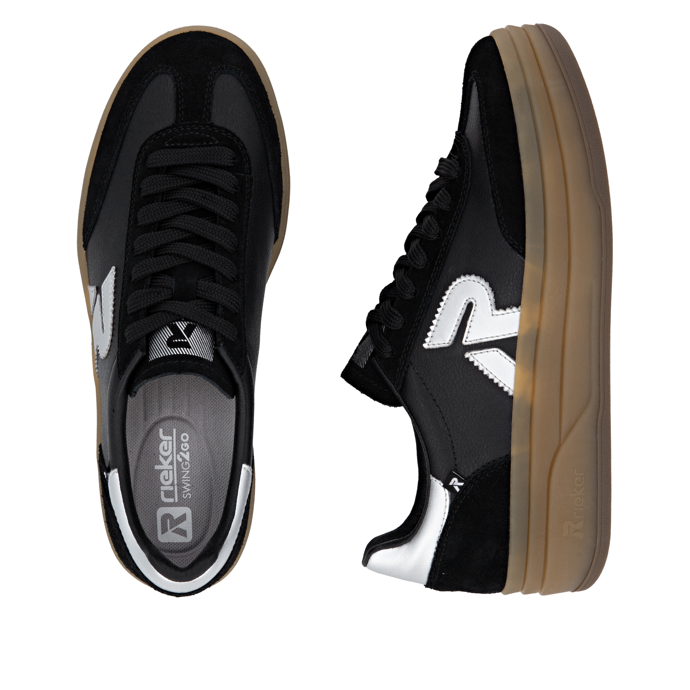 Rieker Plateausneaker »Swing2GO«  Retro-Sneaker, Schnürschuh, Halbschuh mit trendiger Plateausohle