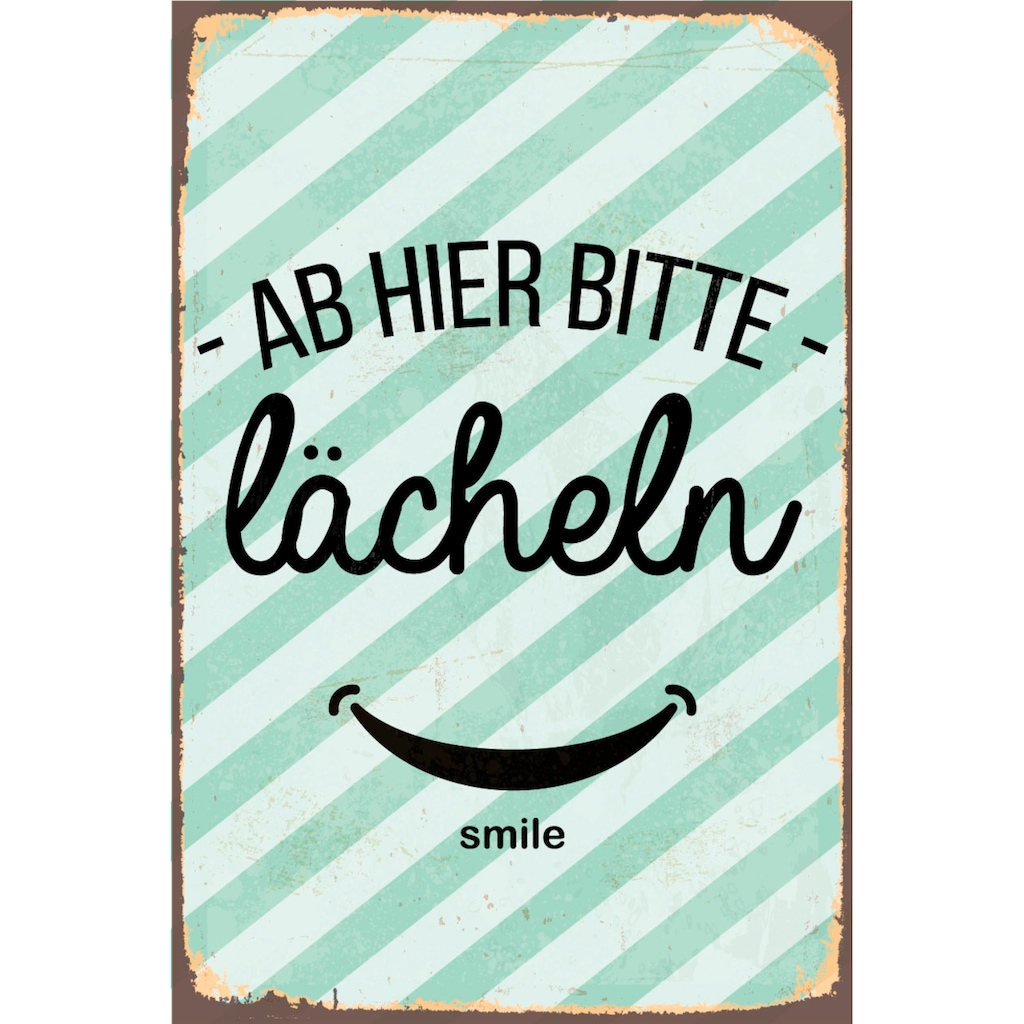 queence Metallbild »Lächeln«, Schriftzüge, (1 St.)