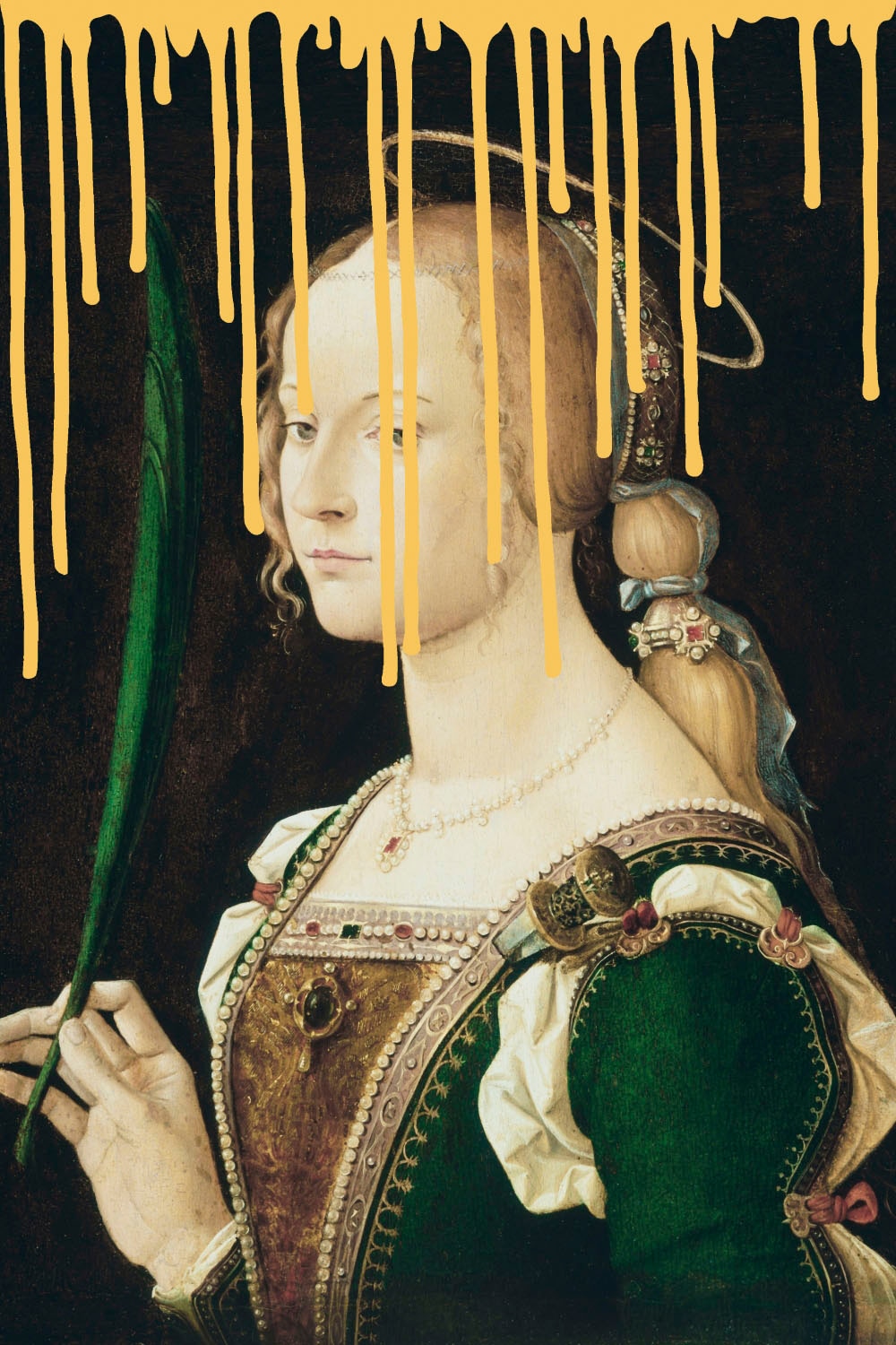 Queence Acrylglasbild »Frau mit Farbklecks« Bilder von Frauen Formen Frau Gemälde Historische Persönlichkeiten Kunst Fine Art-Print in...