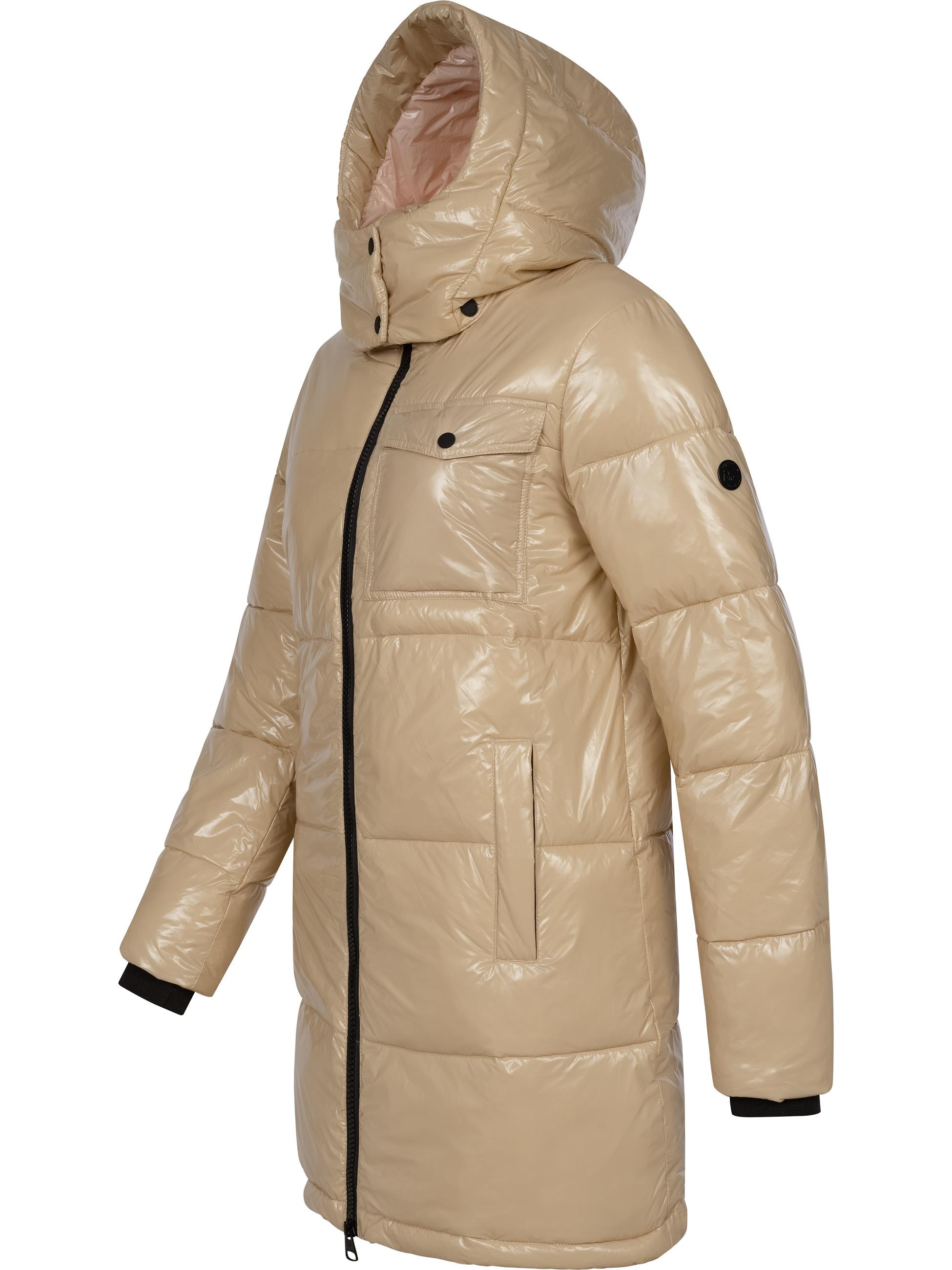 Ragwear Wintermantel »Wintermantel Roobie Long«, super stylischer, gänzender Damen Steppmantel