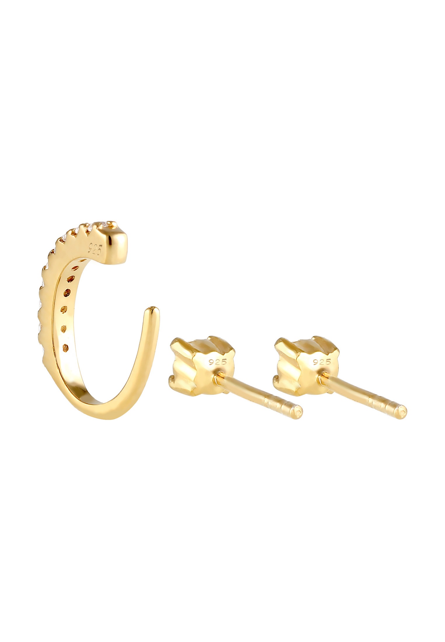 Elli Ohrstecker-Set »Ohrringe Ohrstecker Earcuff Zirkonia Set 925 Sterling Silber«