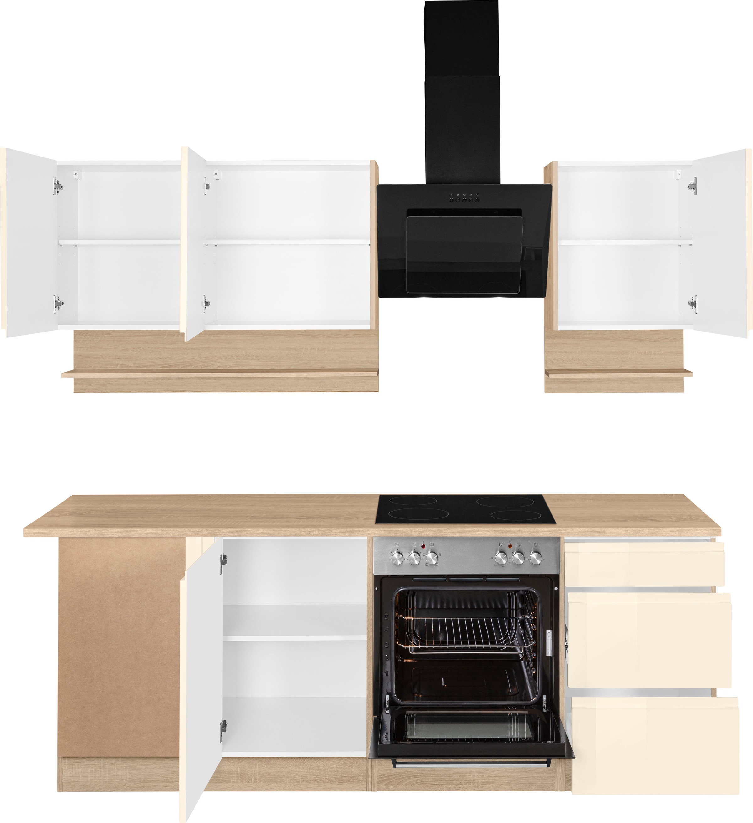 KOCHSTATION Winkelküche »KS-Virginia«, Stellbreite 220/220 cm, wahlweise mit E-Geräten