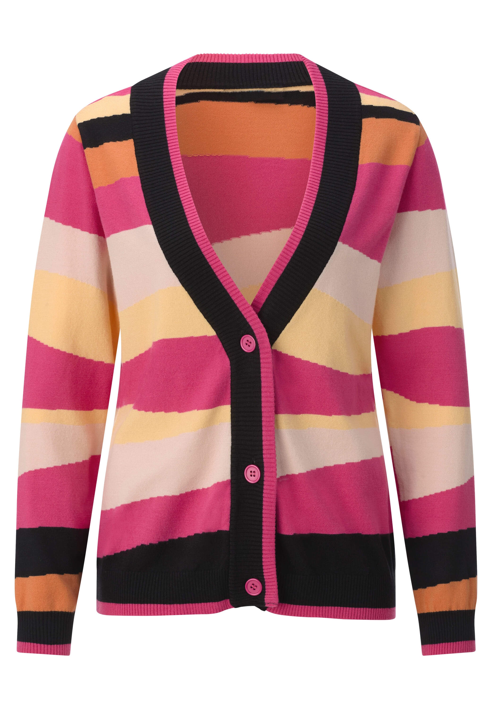 creation L Strickjacke »Strickjacke Feinstrickjacke mit Rippbündchen«