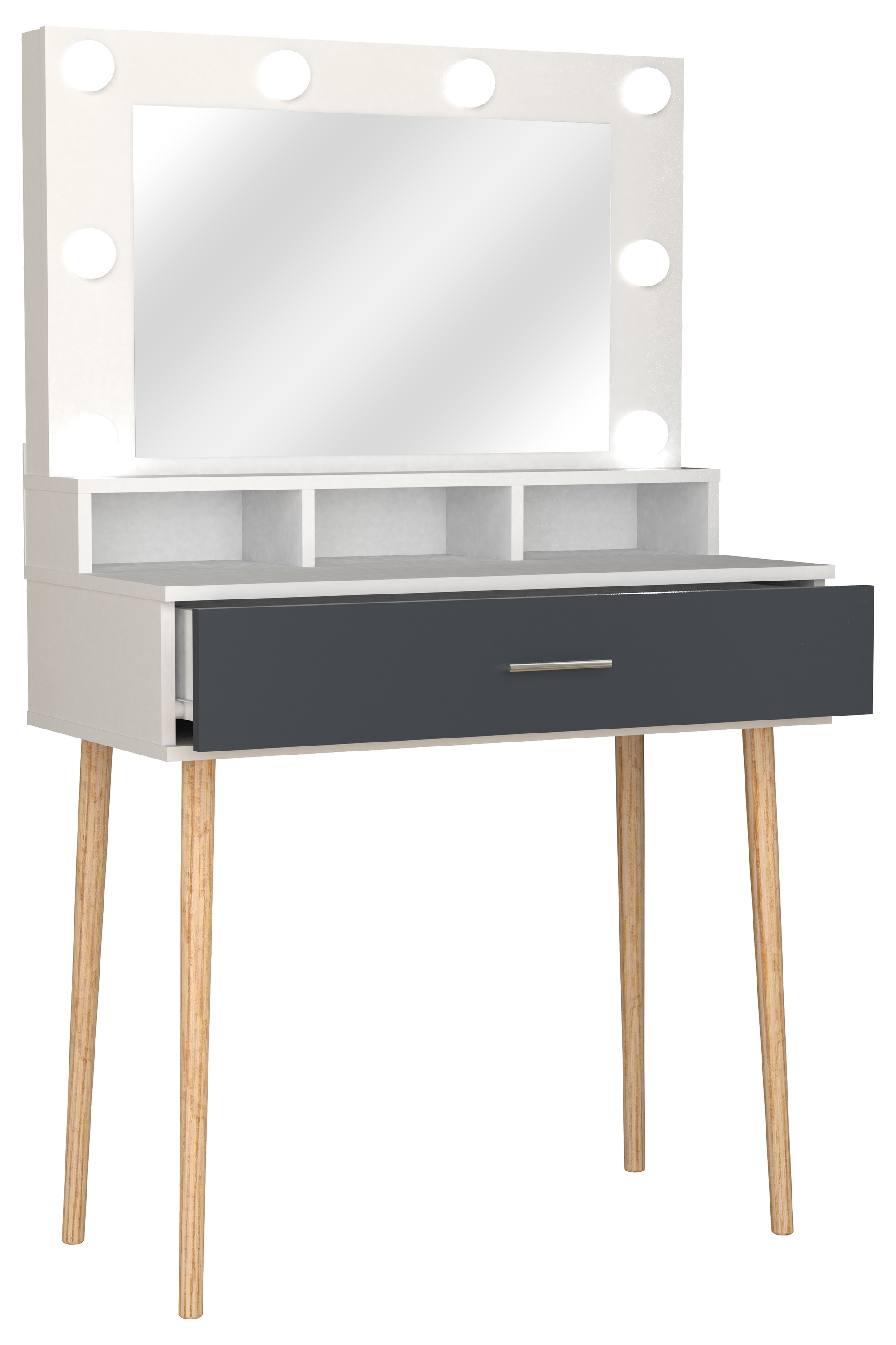 VCM Schminkschrank »Lindas«, Frisiertisch | Maße ca. H. 133 x B. 80 x T. 40 cm | Schminktisch mit Schublade und Spiegel
