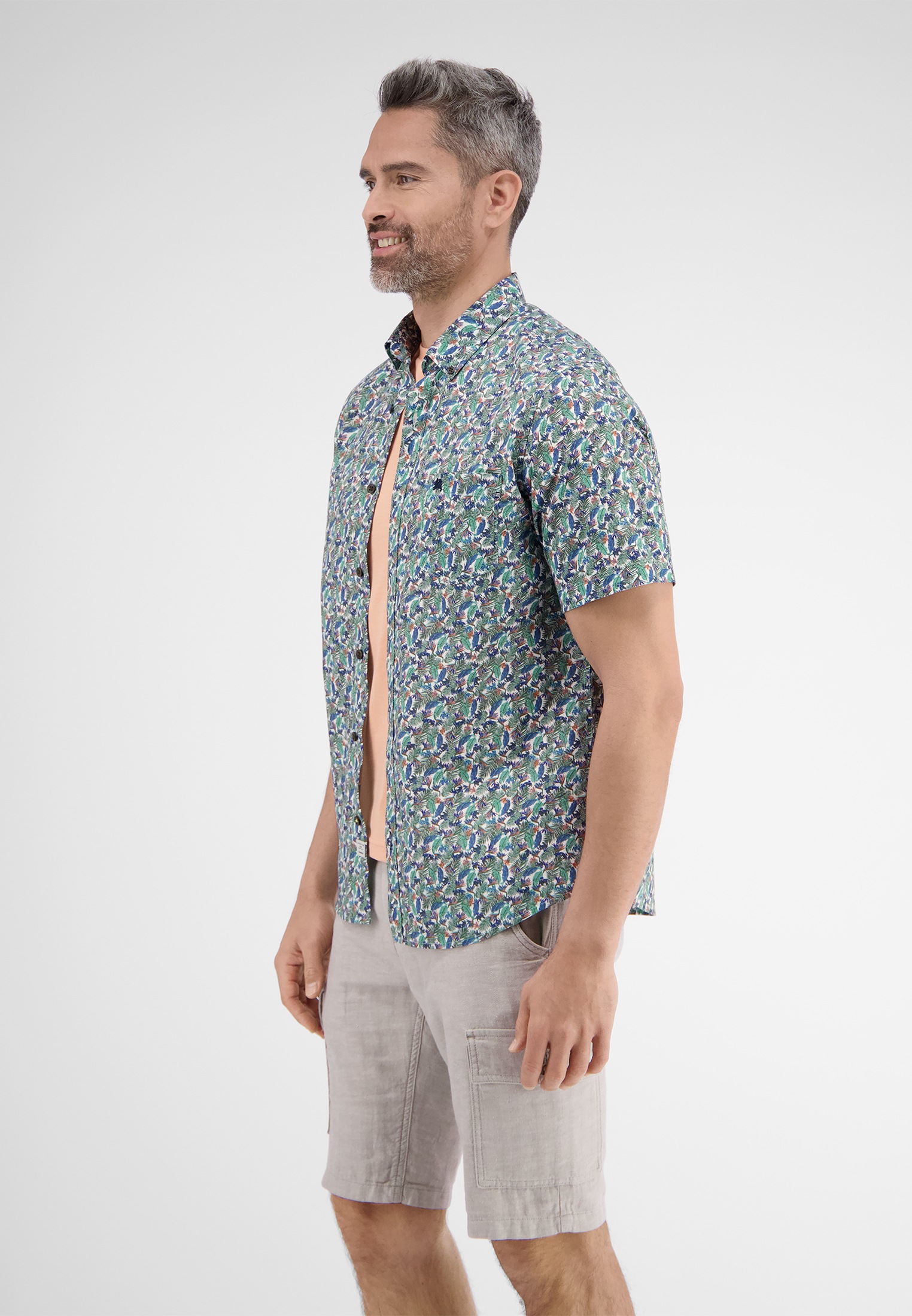 LERROS Kurzarmhemd »LERROS Halbarmhemd mit floralem Print«