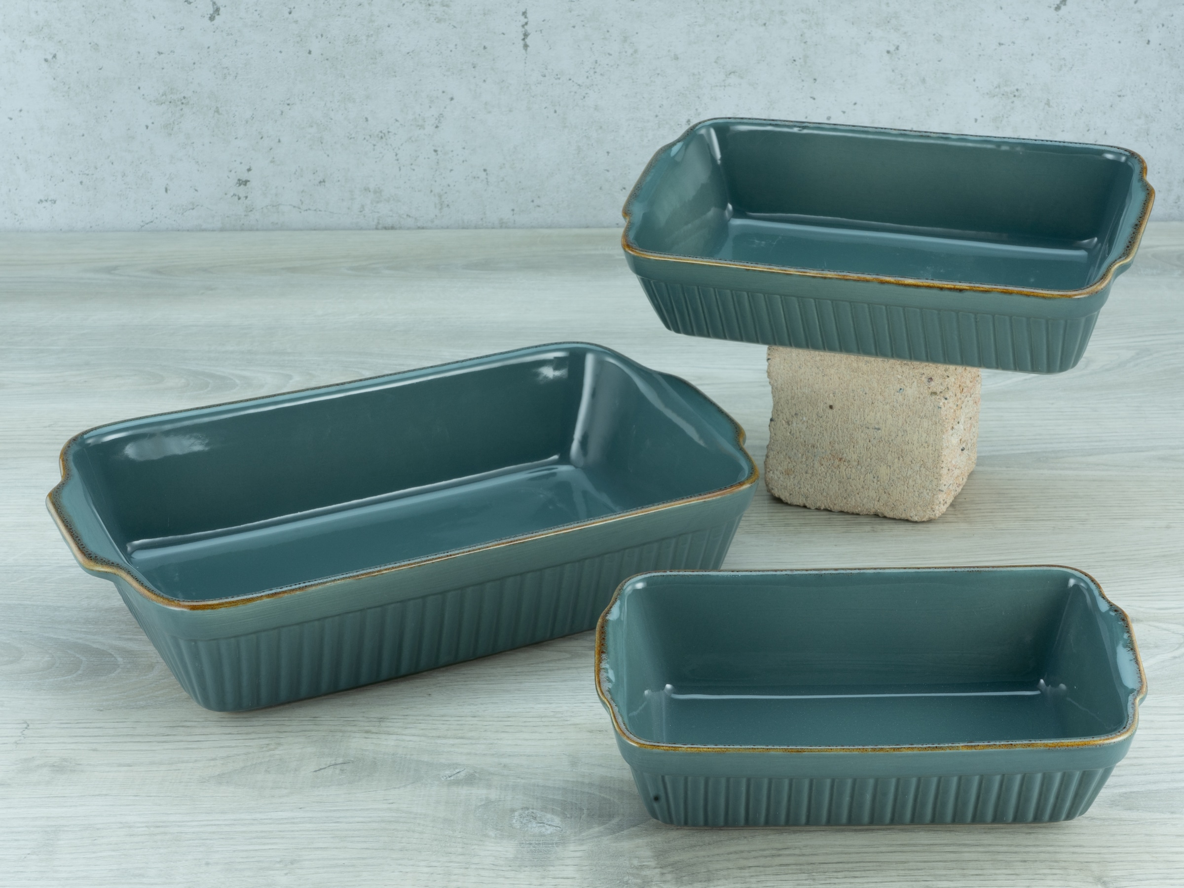 CreaTable Auflaufform »Classic Vintage« Steinzeug 1 Stk. tlg. mit markantem Streifendekor, 20 x 34 cm