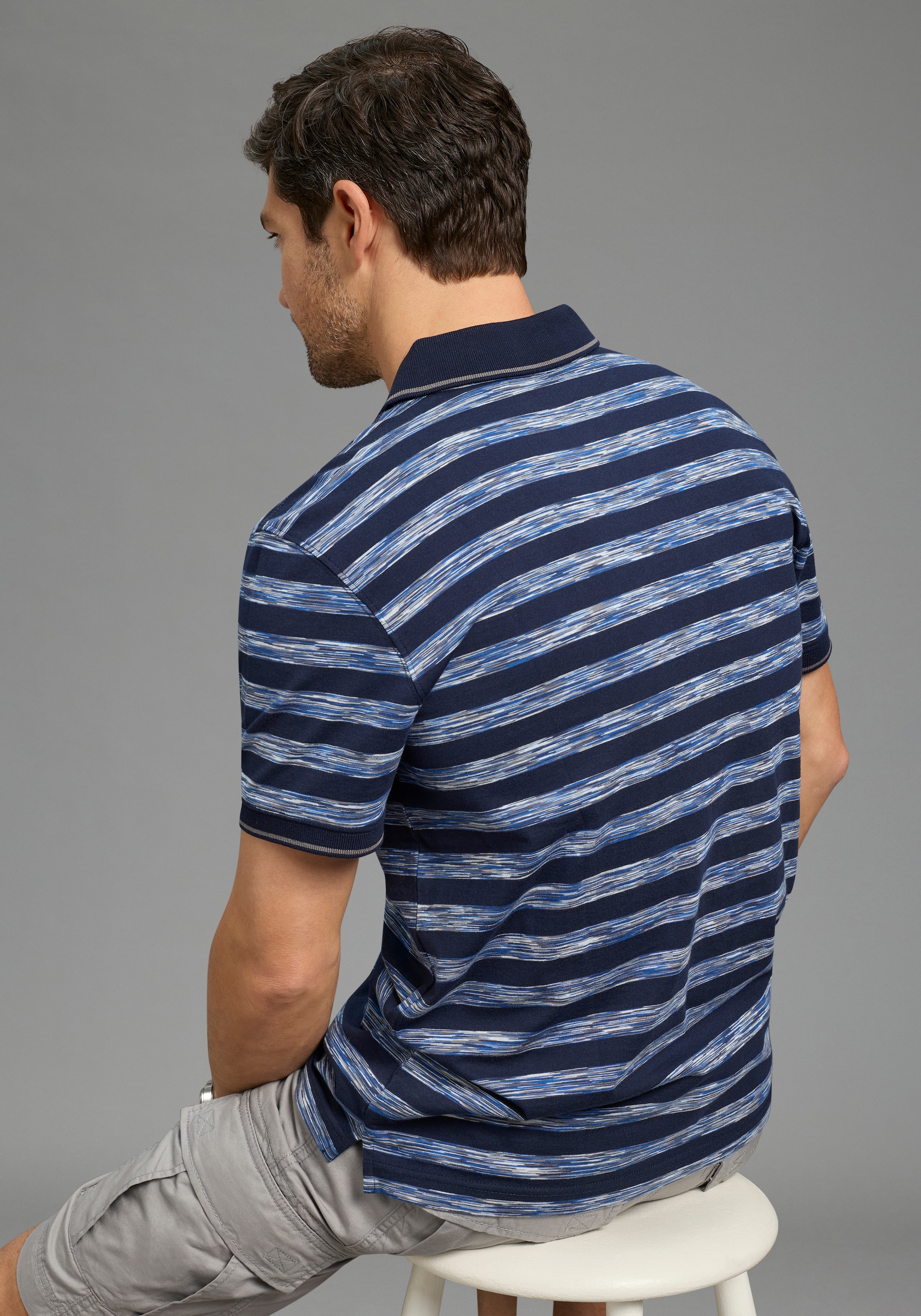 Man's World Poloshirt »Neue Kollektion!« normale Passform, Kurzarm, geringeltes Design, aus Single Jersey