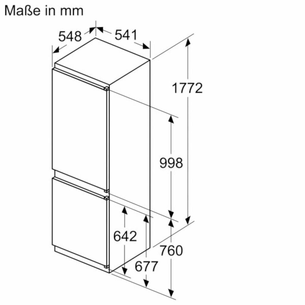 NEFF Einbaukühlgefrierkombination »KI7862SE0«, KI7862SE0, 177,2 cm hoch, 54,1 cm breit