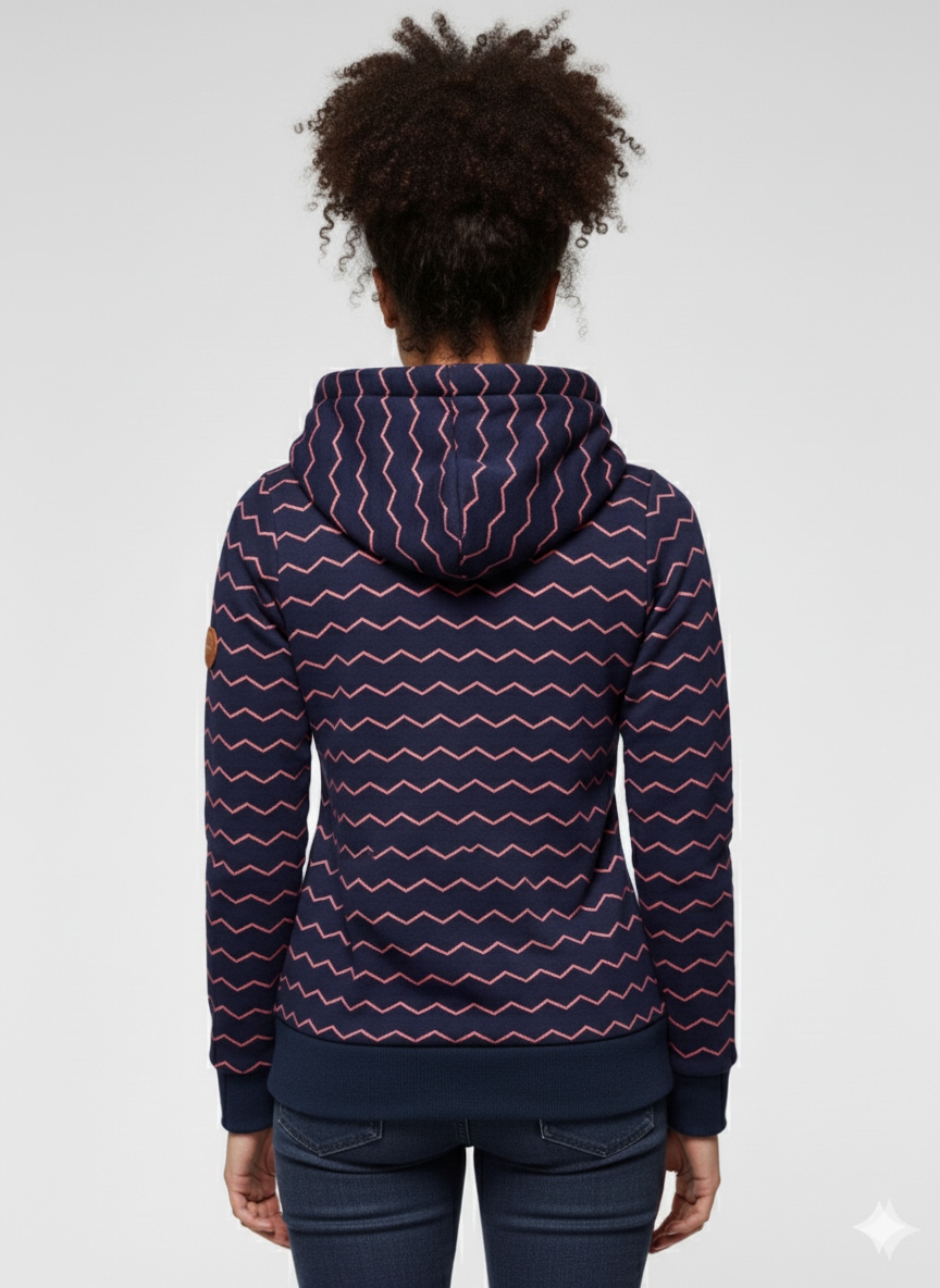Ragwear Sweatshirt »GRIPY BOLD CHEVRON O«, Hoodie mit hochschießendem Schalkragen mit Zierknopfbesatz