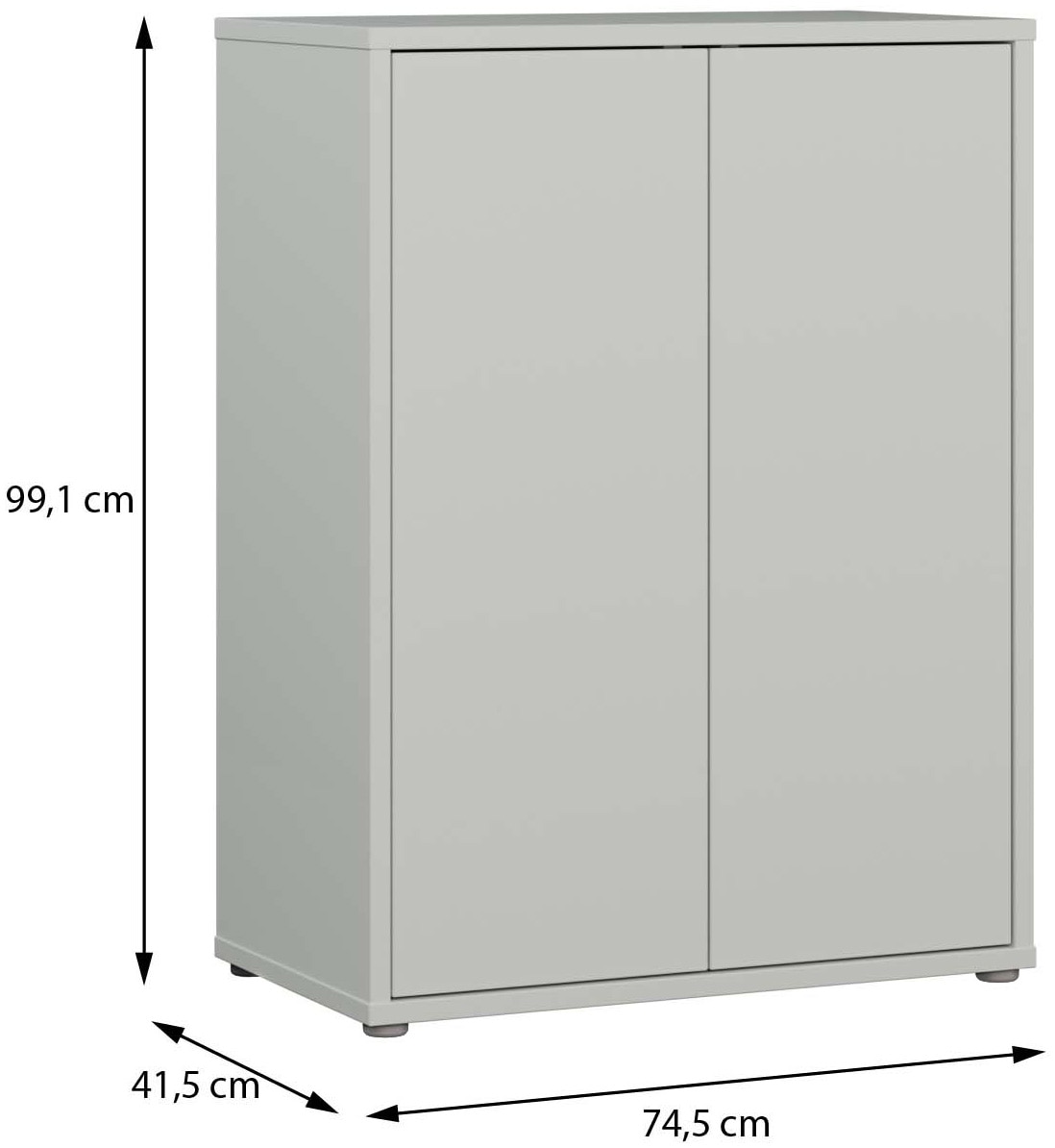 FORTE Kommode »Alice Springs. Kommode, 2 Türen, B/H/T 74,5/99,1/41,5 cm« Türen grifflos, Push to open