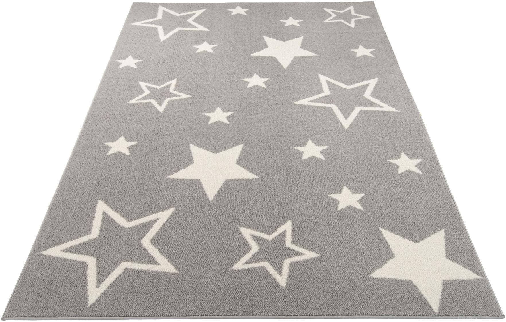 OCI DIE TEPPICHMARKE Teppich »Kiddy Star«, rechteckig, 11 mm Höhe, Sterne, Kurzflor