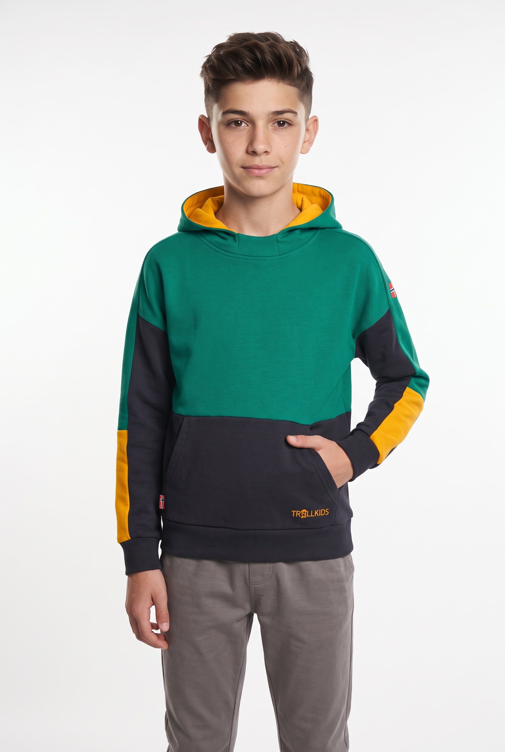 TROLLKIDS Kapuzensweatshirt »KIDS RONDANE SWEATER«, sportlich, mit farblich passender Fütterung
