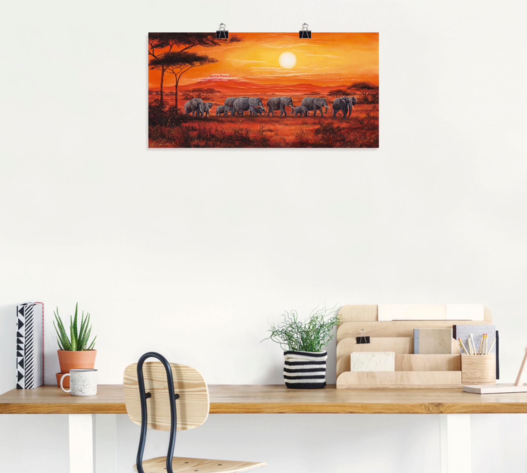 Artland Wandbild »Elefantenherde«, Wildtiere, (1 St.), als Leinwandbild, Poster, Wandaufkleber in verschied. Größen