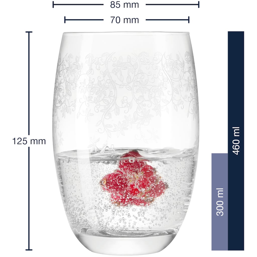 LEONARDO Longdrinkglas »Chateau«, (Set, 6 tlg.), 460 ml, Teqton-Qualität, 6-teilig