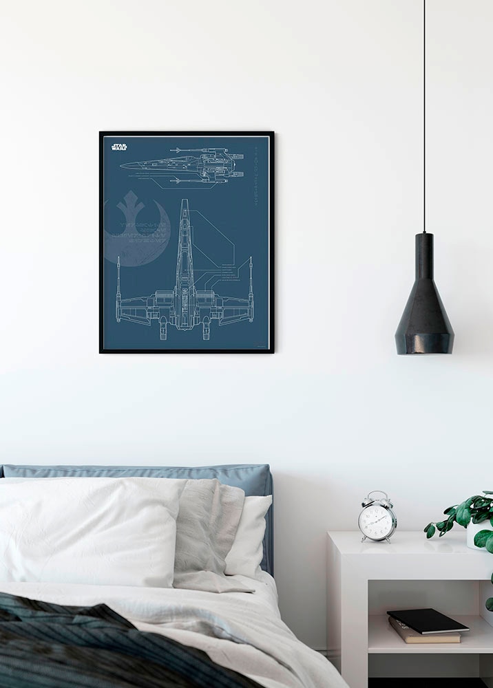 Komar Bild »Star Wars Blueprint X-Wing«, Star Wars, (1 St.), Wandbild zur Dekoration im Kinderzimmer - ohne Rahmen