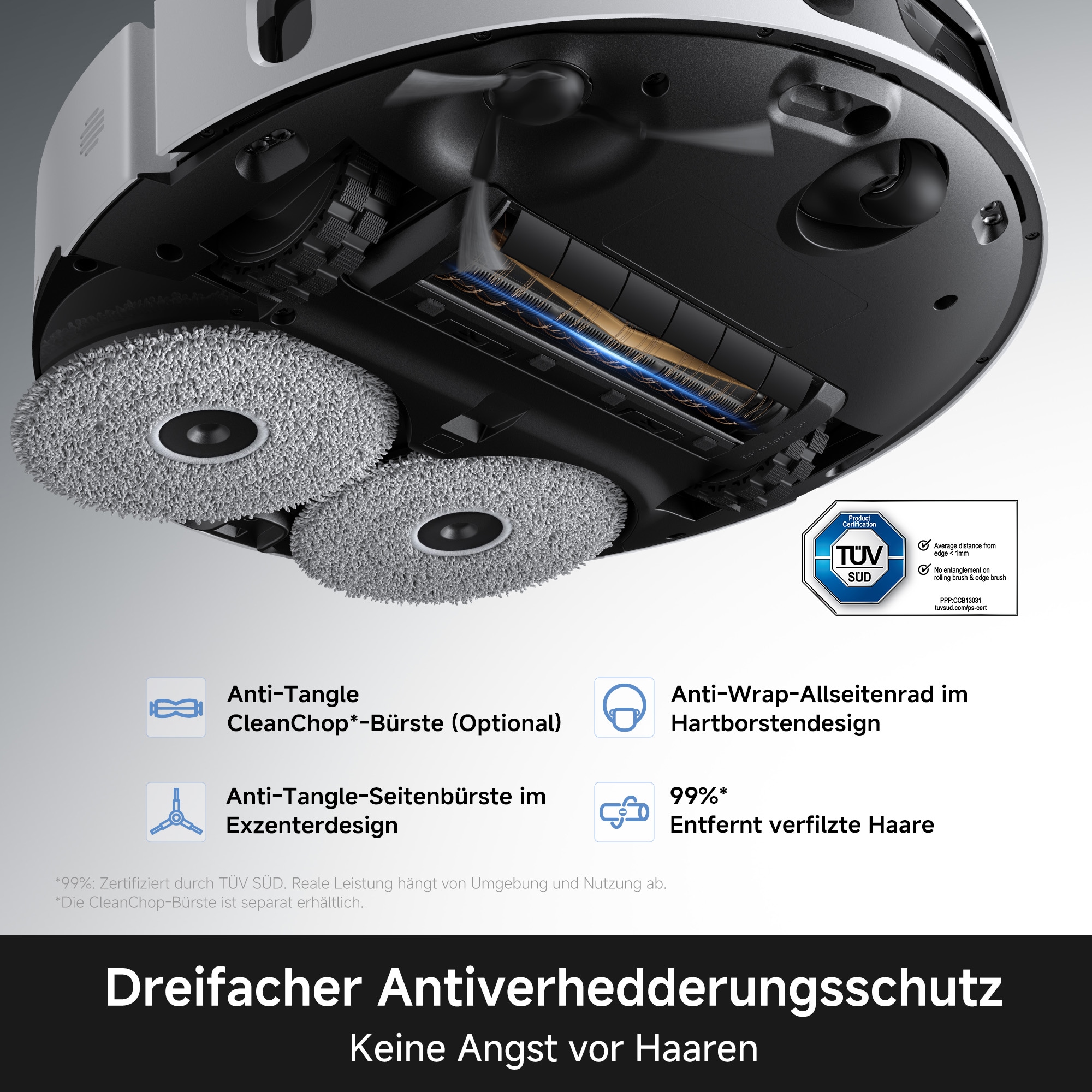 Mova Nass-Trocken-Saugroboter »MOVA E50 Ultra« TurboScrub-Technologie, Auto-Mopptrocknung mit Sprühdüsen