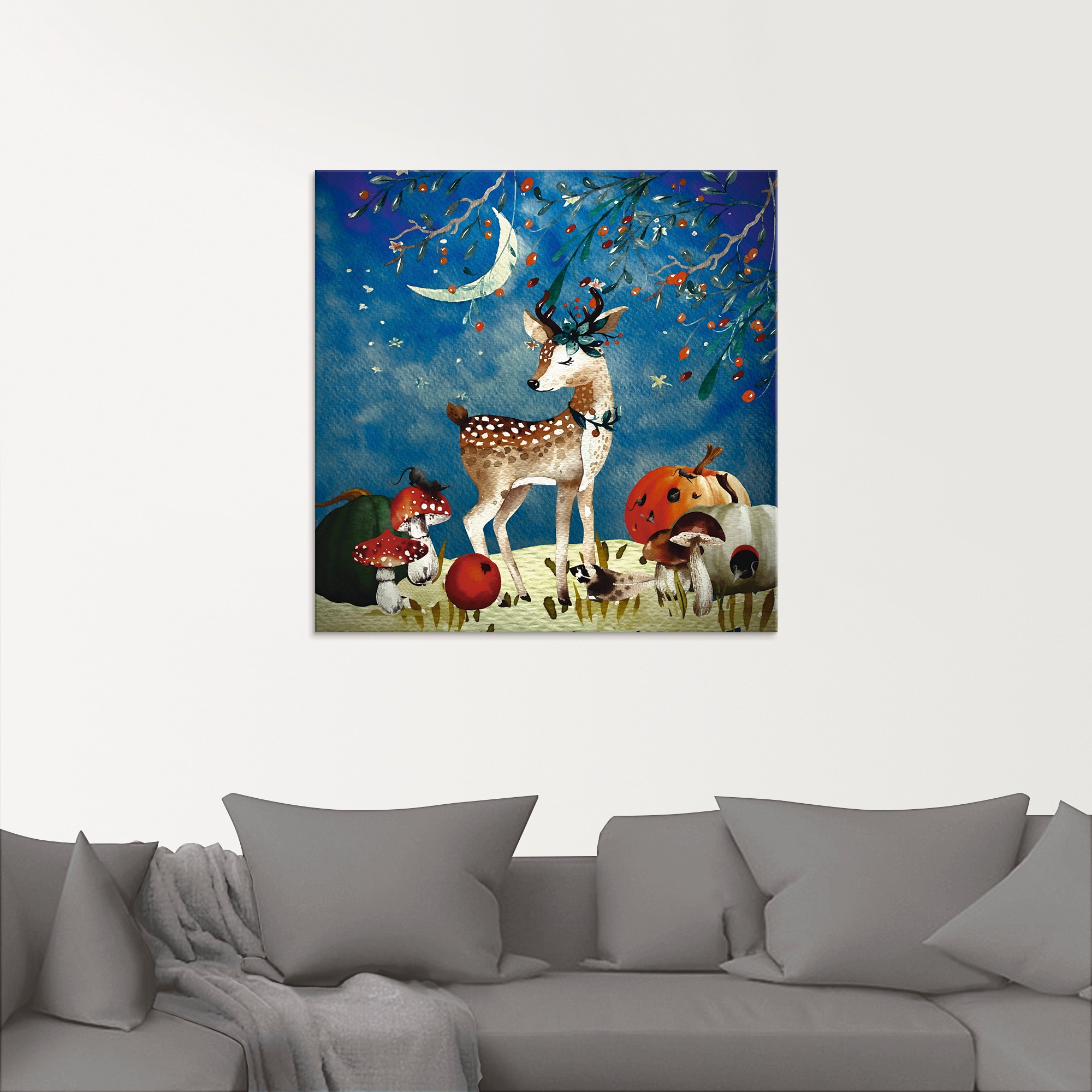 Artland Glasbild »Das müde Reh«, Tiere, (1 St.), in verschiedenen Größen