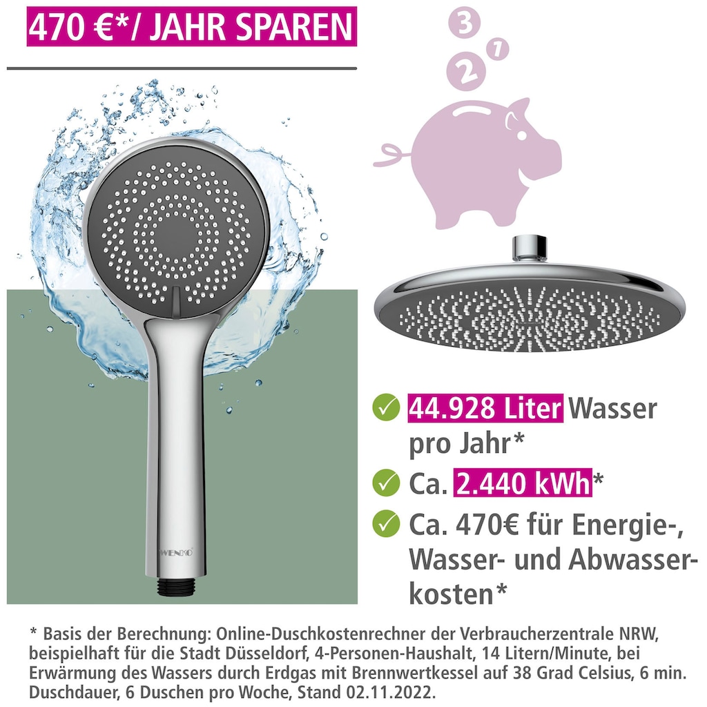 WENKO Duschsystem »Watersaving«