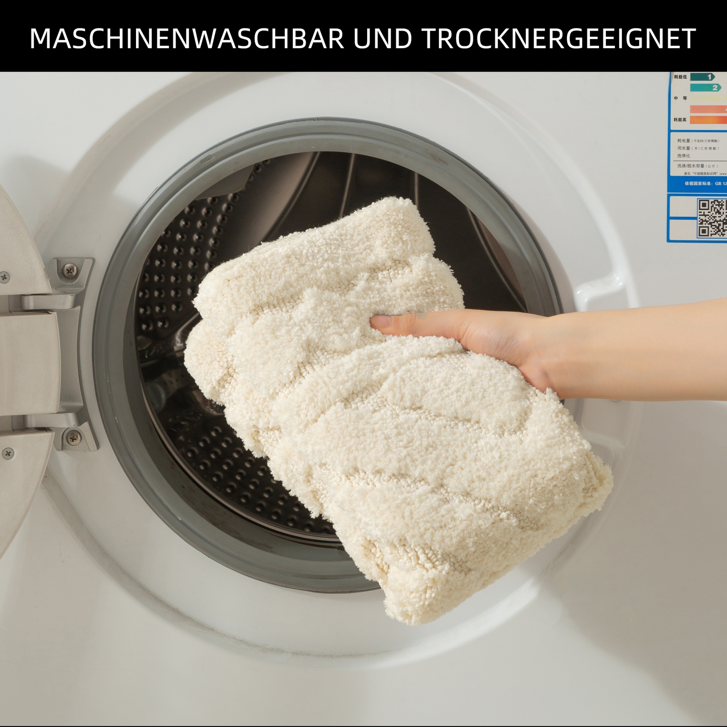 my home Badematte »Louvres, Badvorleger, Badezimmer Teppich, Duschvorleger« Höhe 10 mm rutschhemmend beschichtet schnell trocknend Badteppich, Uni Farben, Hoch-Tief Effekt, Boho-Style