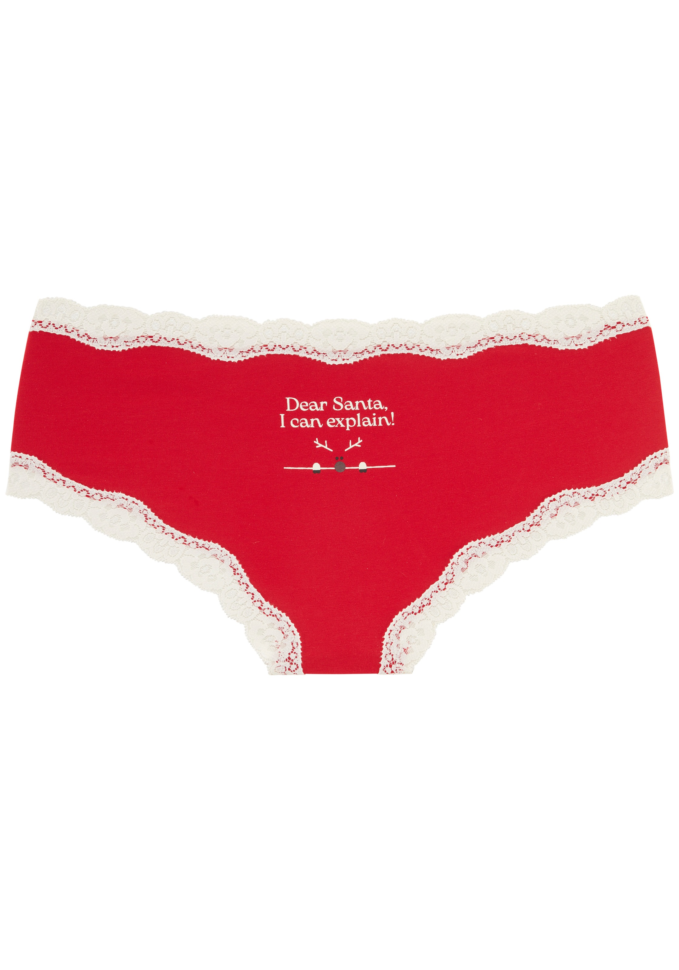 LASCANA Hipster 2er-Pack,  mit feiner Spitze und weihnachtlichen Prints