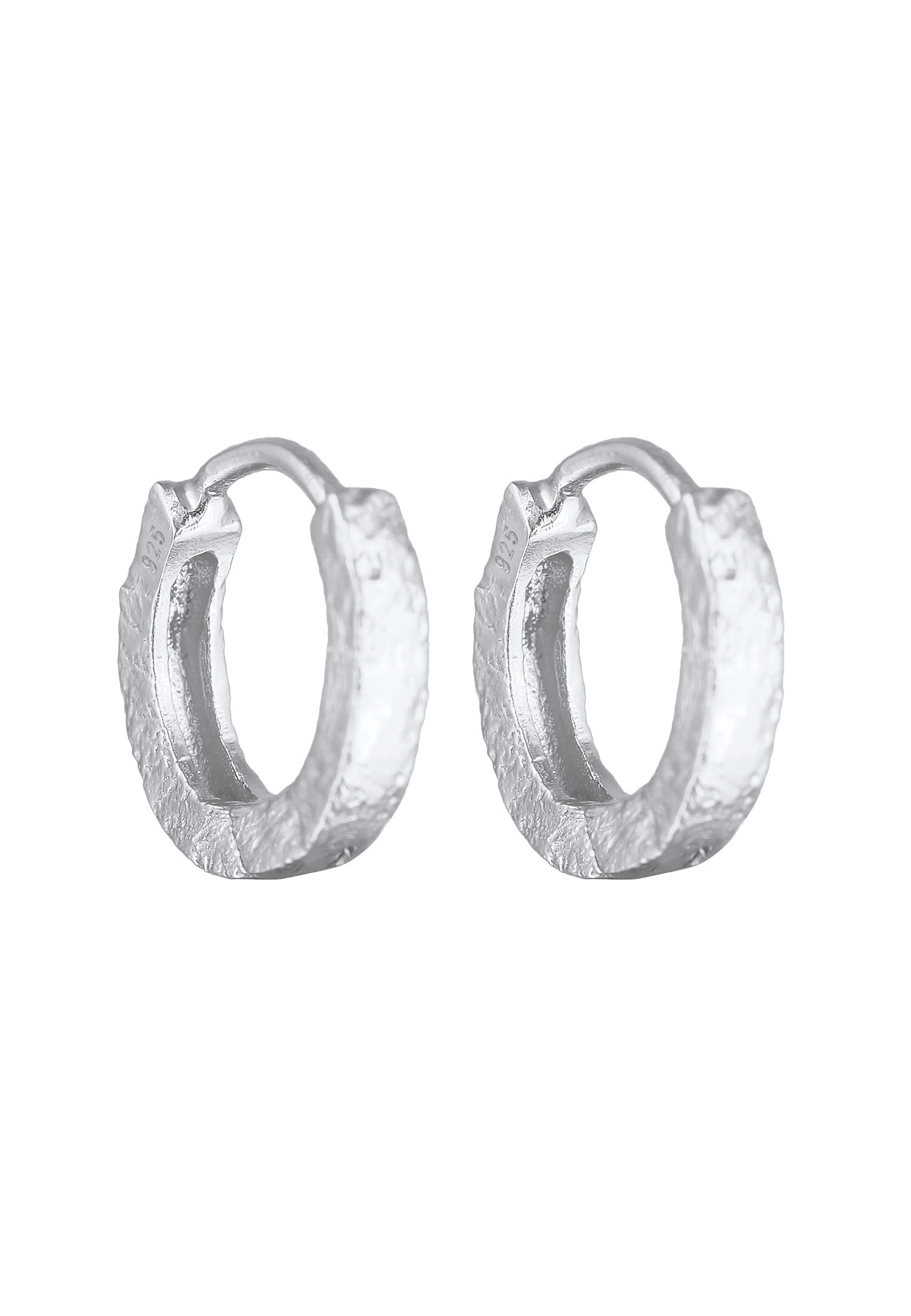 Elli Paar Creolen »Ohrringe Creolen Struktur Organic Basic Klein 925 Silber«