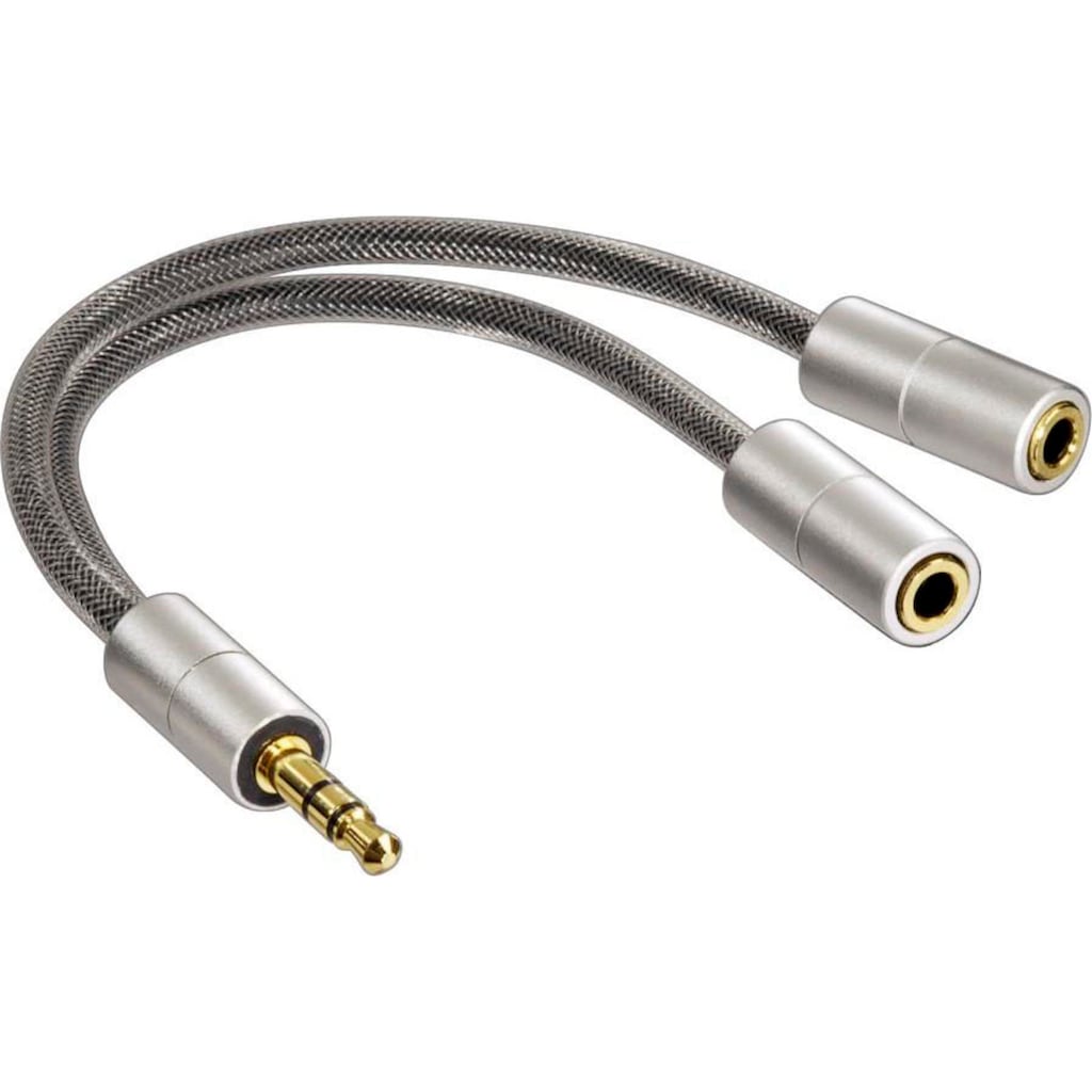 Hama Audio-Kabel »Klinkenstecker Klinkenkabel Kopfhörer Adapter (15 cm) 3,5 mm«, 3,5-mm-Klinke, 3,5-mm-Klinke, 10 cm