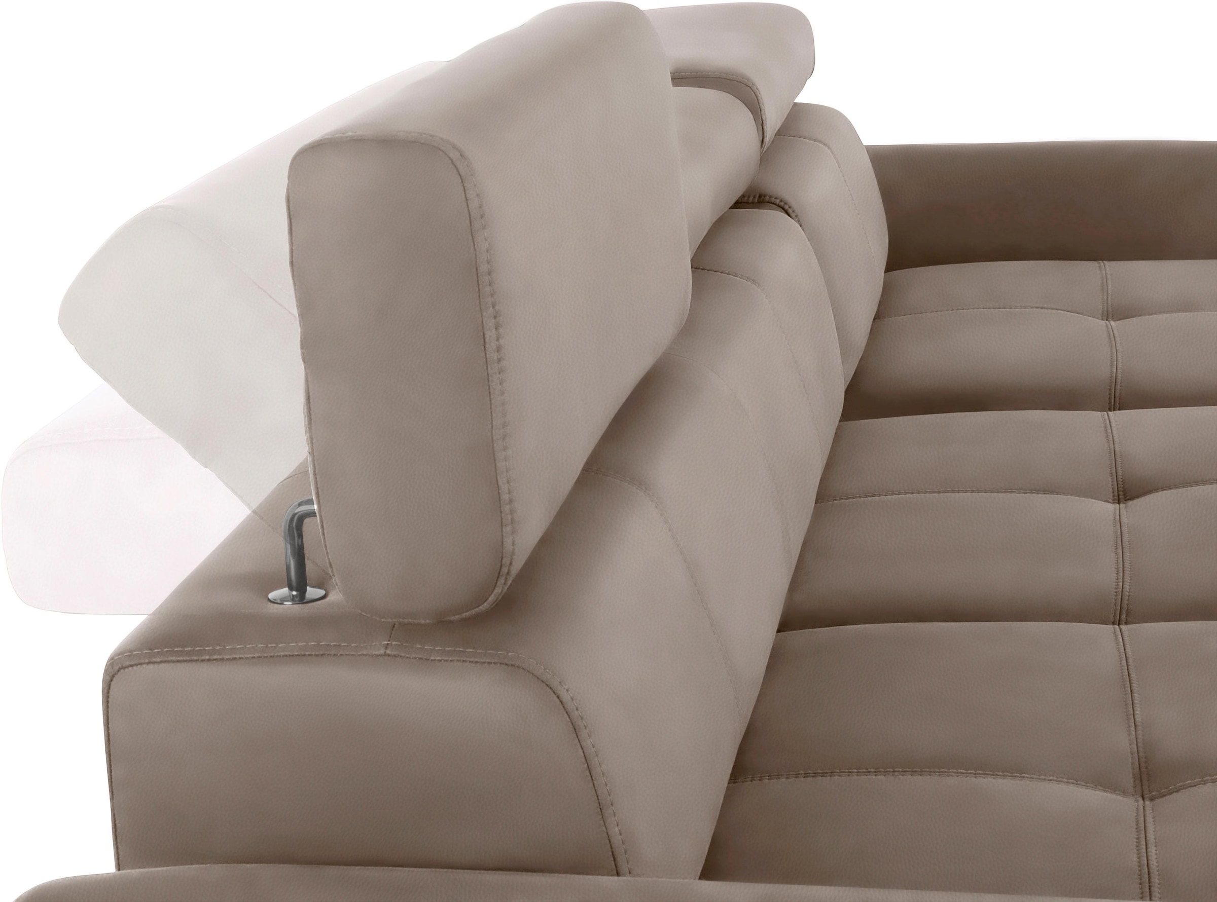 exxpo - sofa fashion Ecksofa »Maretto, bequem und komfortabel, L-Form«, inkl. Kopf- bzw. Rückenverstellung, wahlweise mit Bettfunktion