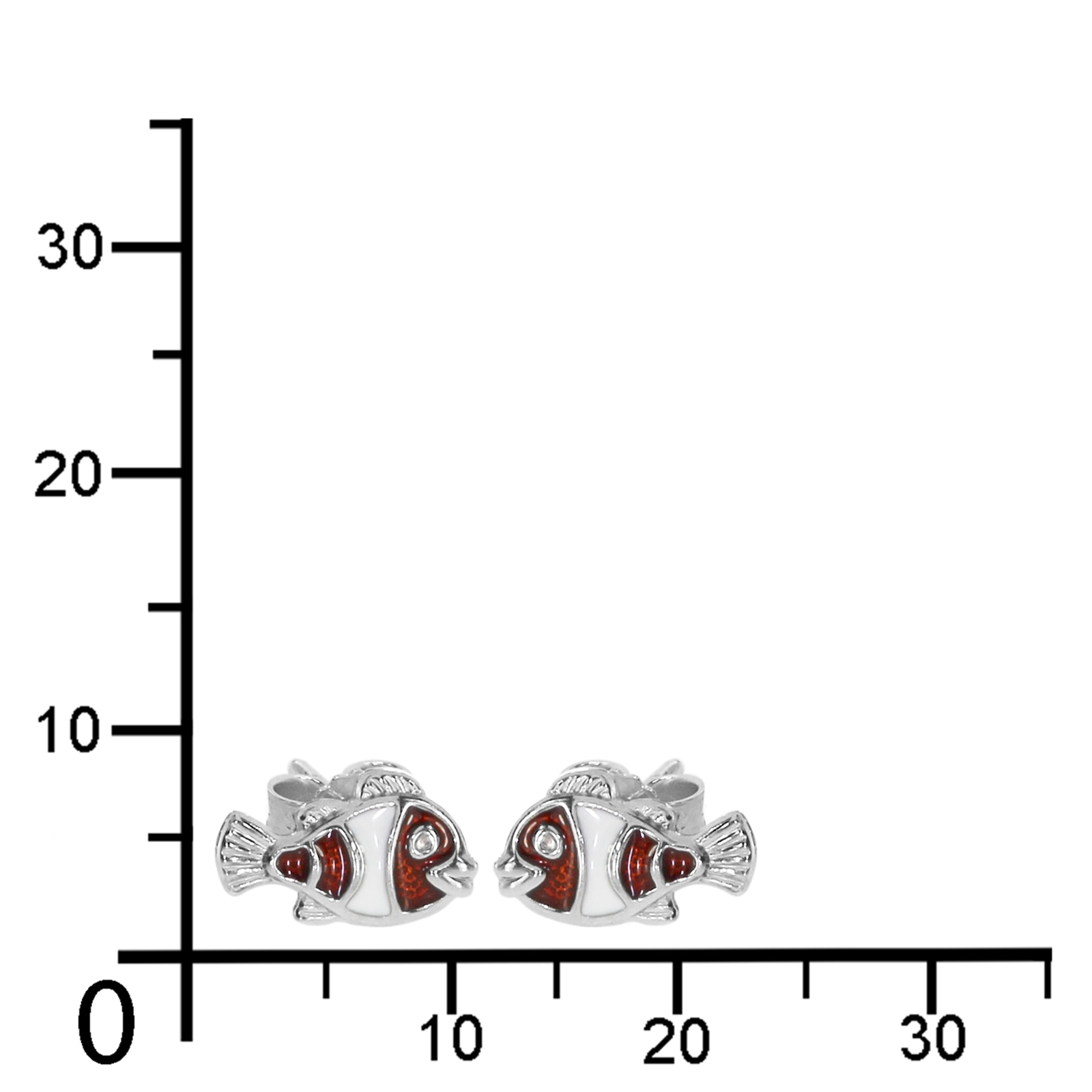 OSTSEE-SCHMUCK Paar Ohrstecker »- kleiner Fisch - Silber 925/000 - ,«