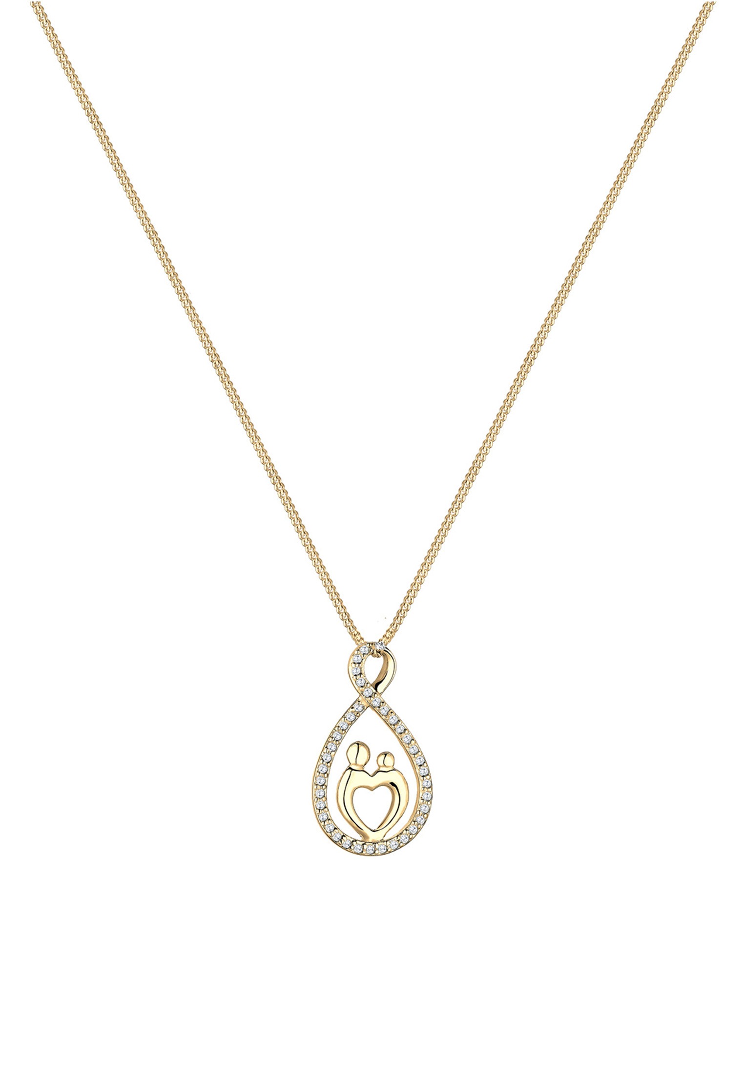 Elli Silberkette »Halskette Mutter Kind Infinity Zirkonia Weiß 925 Sterling Silber«