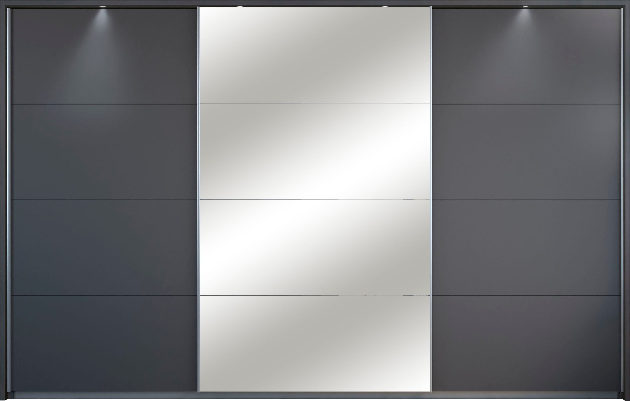 rauch Schwebetürenschrank »Kleiderschrank Schrank Garderobe Wäscheschrank TOMA mit Passepartout«, inkl. Regaleinsatz sowie zusätzlichen Einlegeböden MADE IN GERMANY