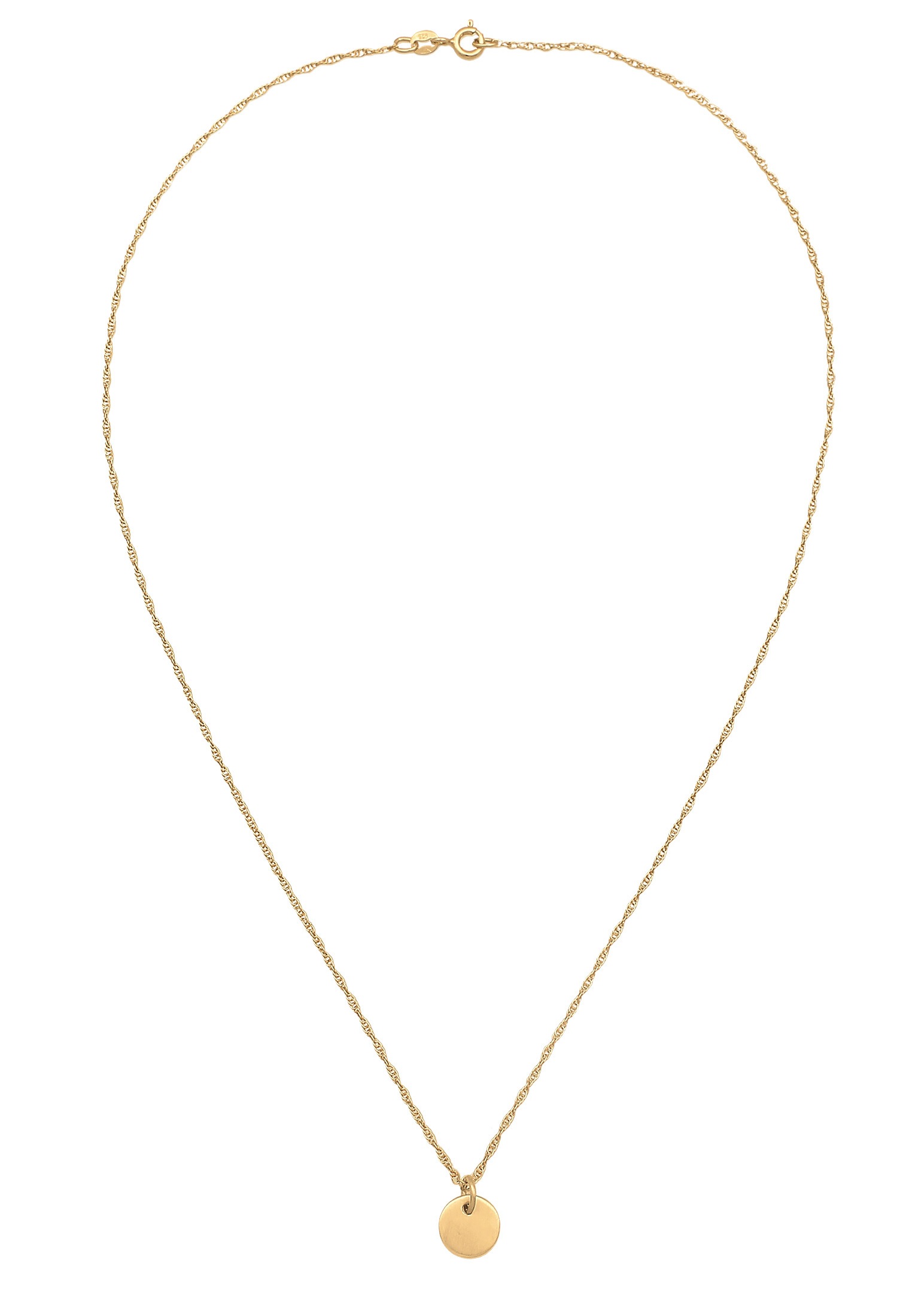 Elli Kette mit Anhänger »Halskette Plättchen Rund Gedrehte Kette 925 Silber«