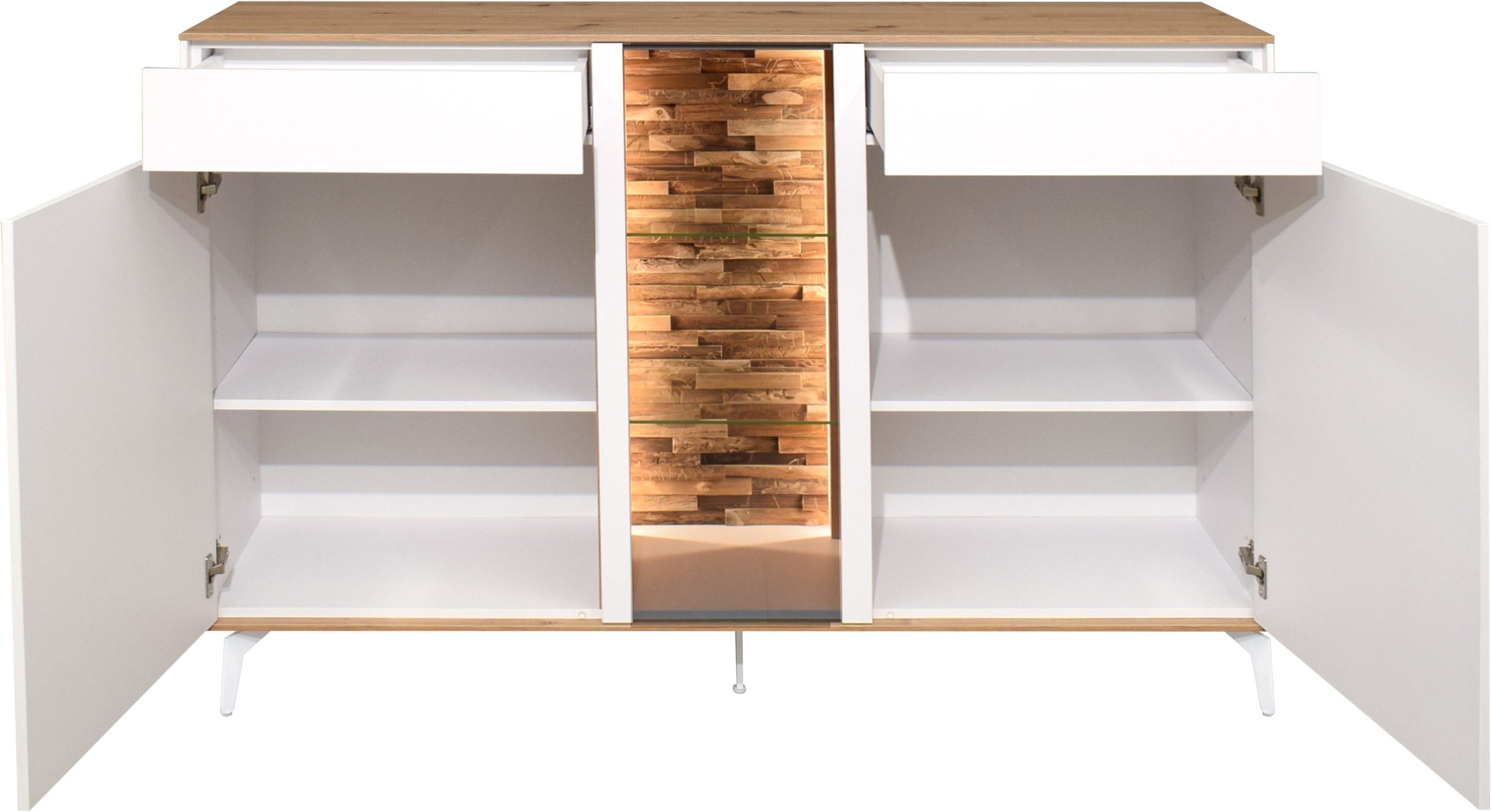 Mäusbacher Kommode Faro Sideboard 159 cm,  inkl. Beleuchtung, Push to open, Metallfüße