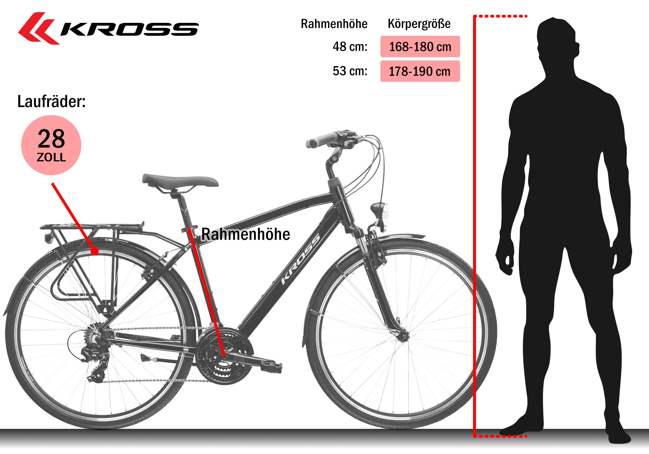 Kross Trekkingrad »Trans 1.0« 21 Gang Shimano TOURNEY TY300 Schaltwerk Kettenschaltung