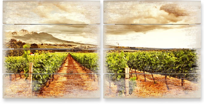 Wall-Art Mehrteilige Bilder »Holzbild Set La Vie est Belle«, (Set, 3 St.)