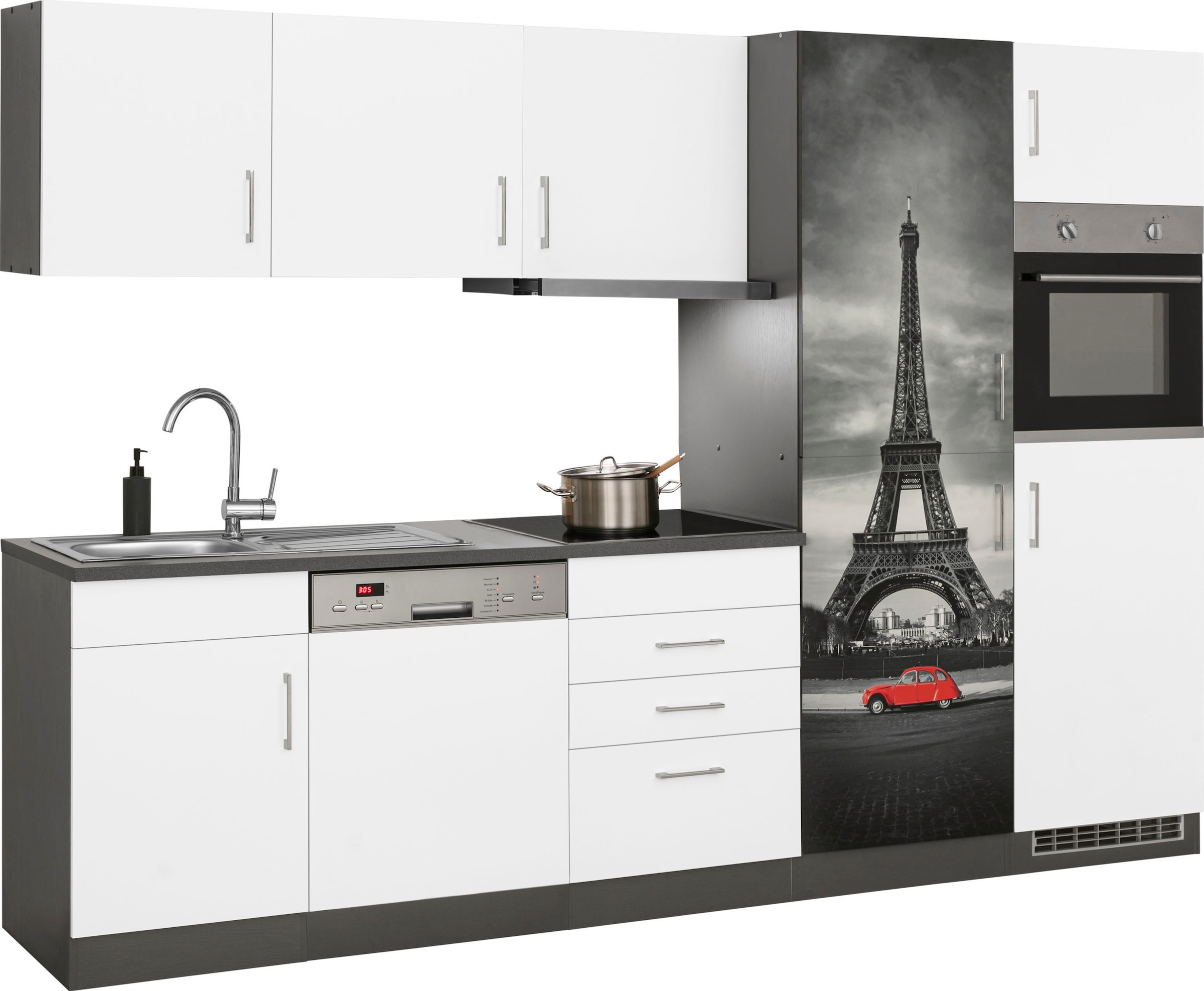 KOCHSTATION Küchenzeile »KS-Paris«, mit E-Geräten, Breite 290 cm, wahlweise mit Induktionskochfeld
