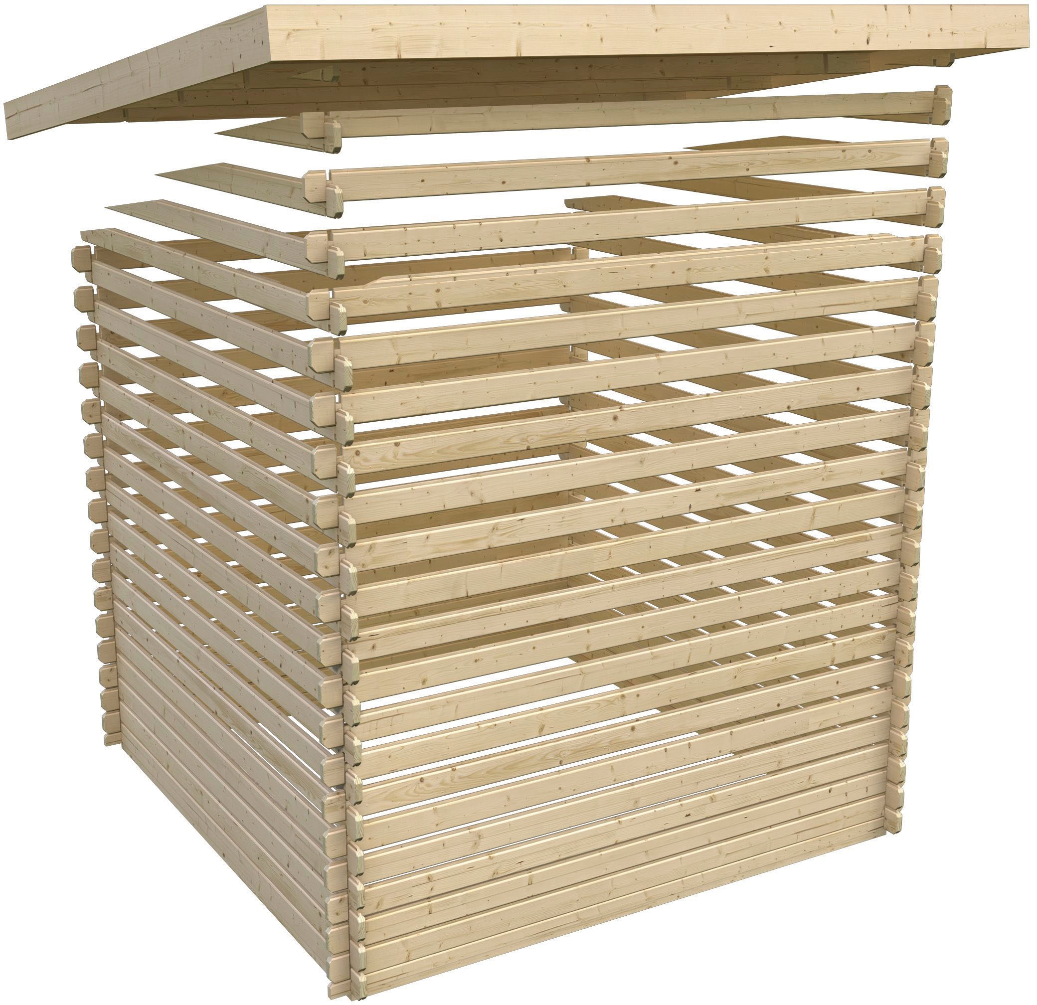 Karibu Gartenhaus »Trittau 5«, mit Anbaudach und Fenster