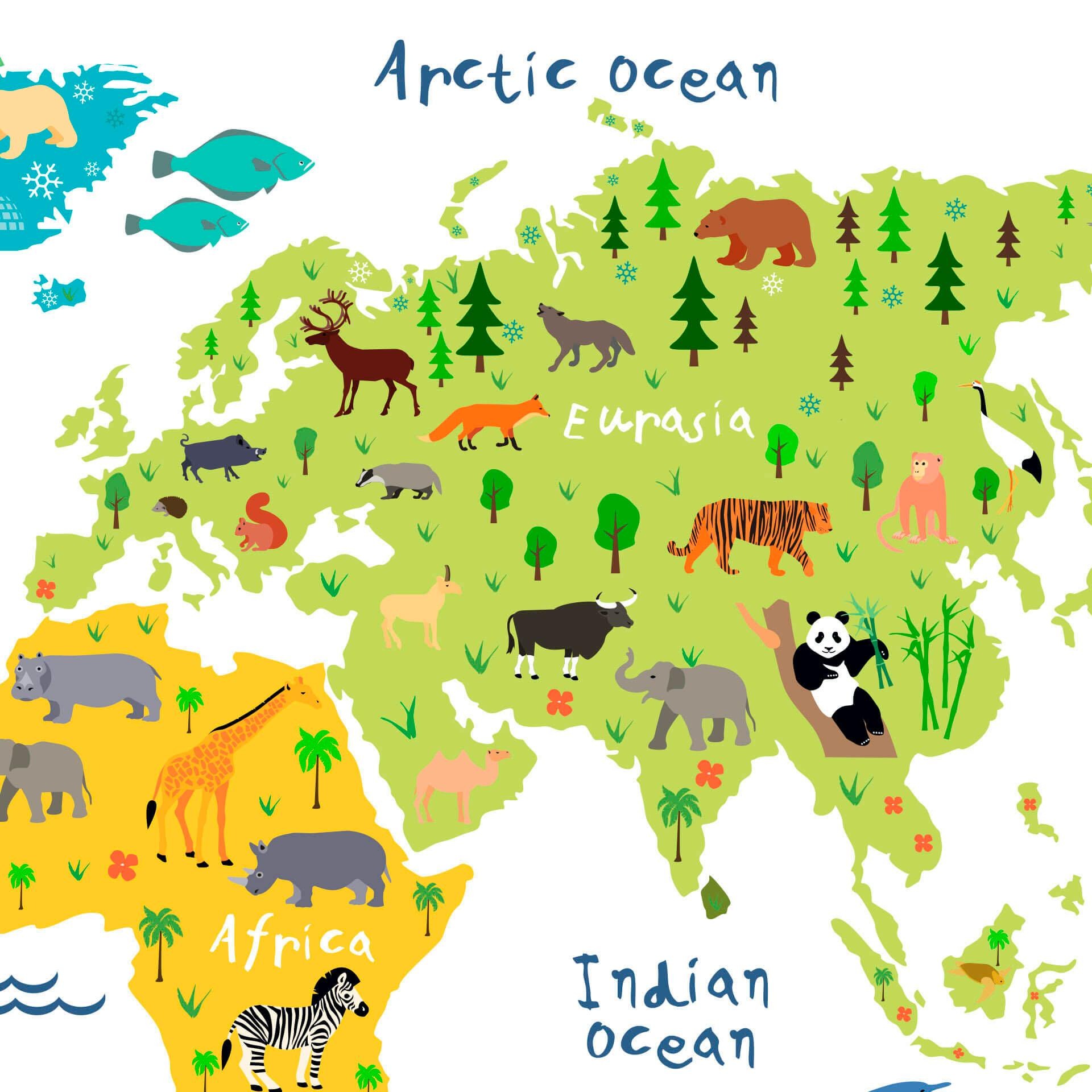 Wall-Art Wandtattoo »tierische Weltkarte« bestellen OTTO im Online Shop
