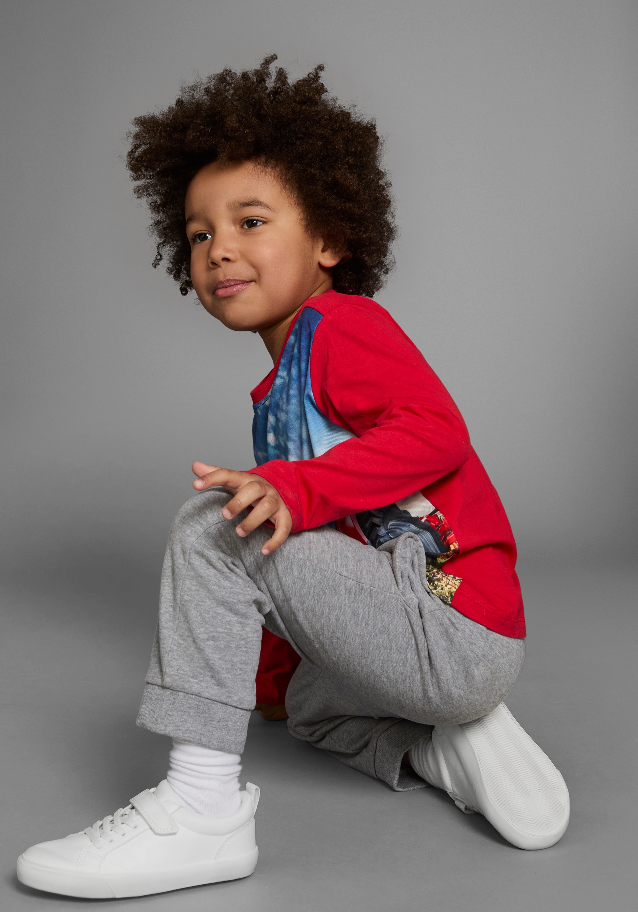 KIDSWORLD Langarmshirt »Traktoren«, (Packung, 2 tlg.), Langarm, Basic-Passform, bedruckt
