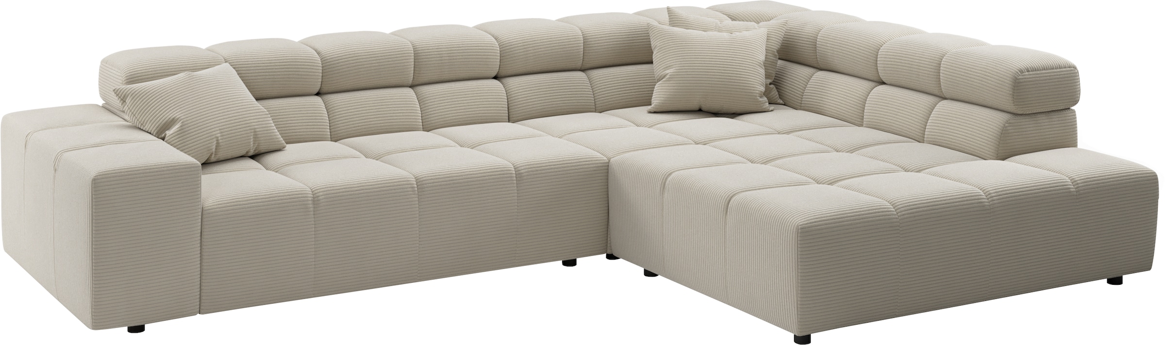 Home affaire Ecksofa »Ancona, Ecksofa,  incl. Kopfteilverstellung, Breite 319 cm, L-Form« wahlweise elektrische Sitztiefenverstellung