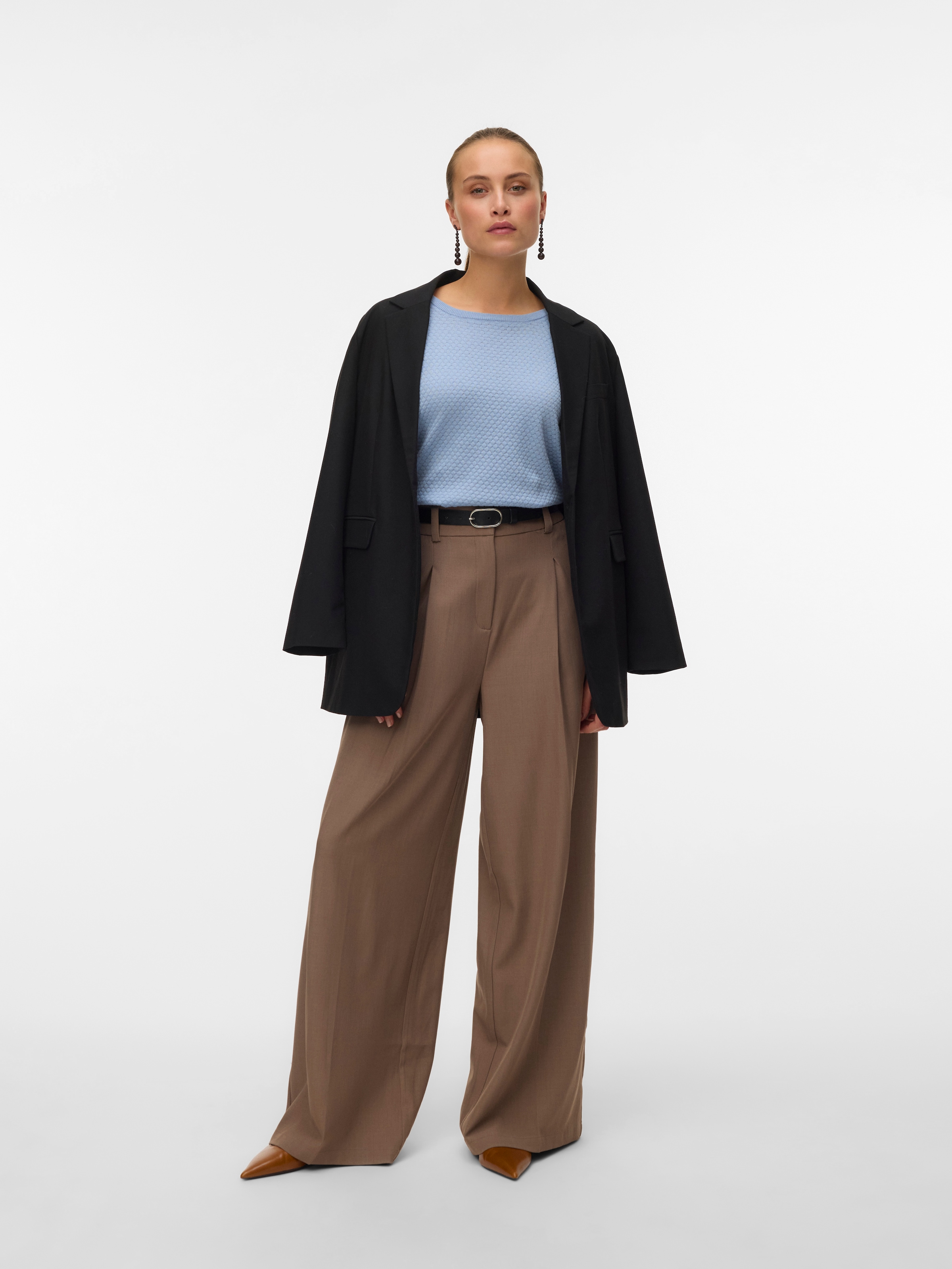 Vero Moda Rundhalspullover »VMCARE STRUCTURE LS O-NECK BLOU NOOS« mit Strukturmuster