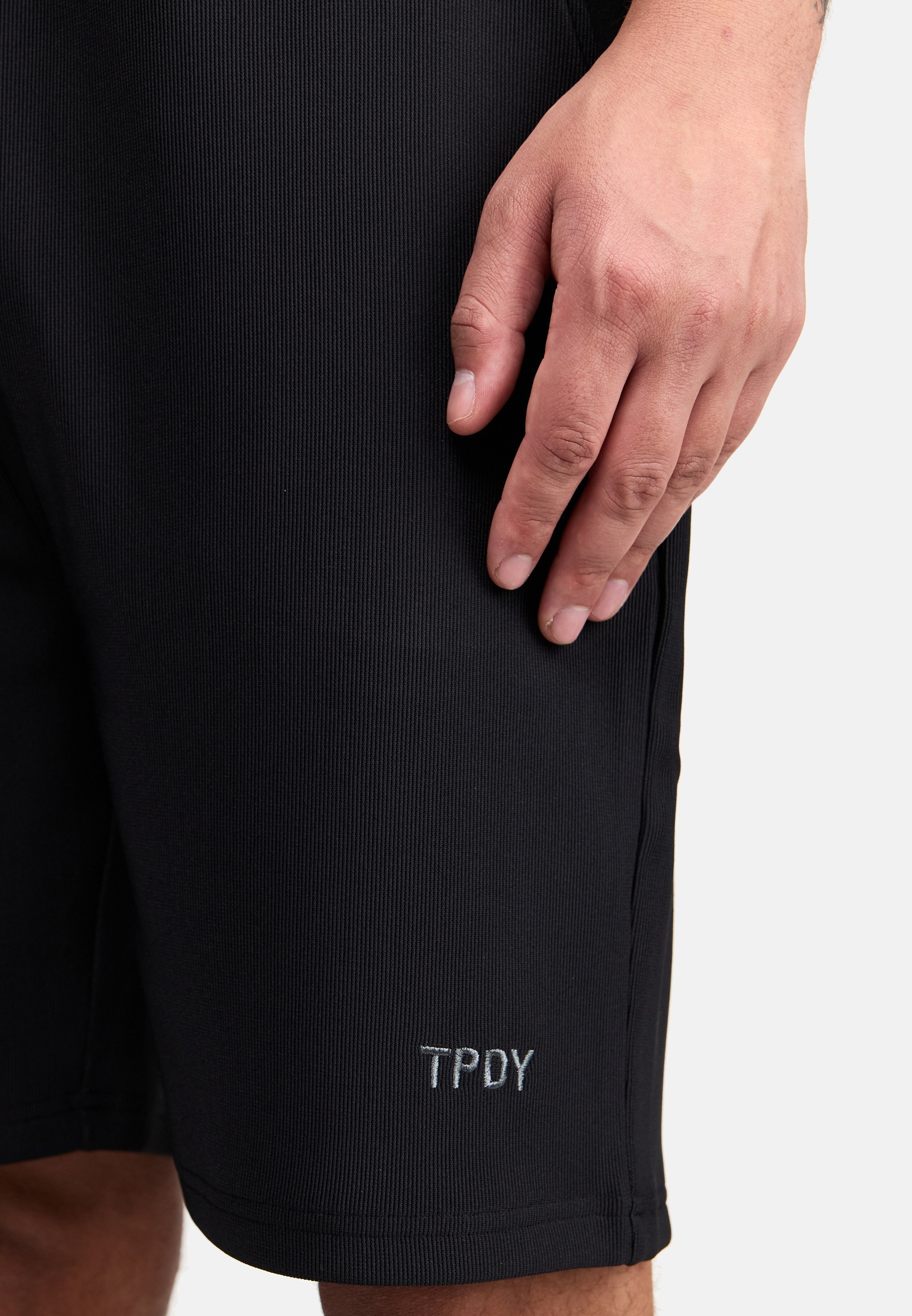 trueprodigy Shorts »Samuel Rippstrucktur Stickerei Eingrifftaschen«