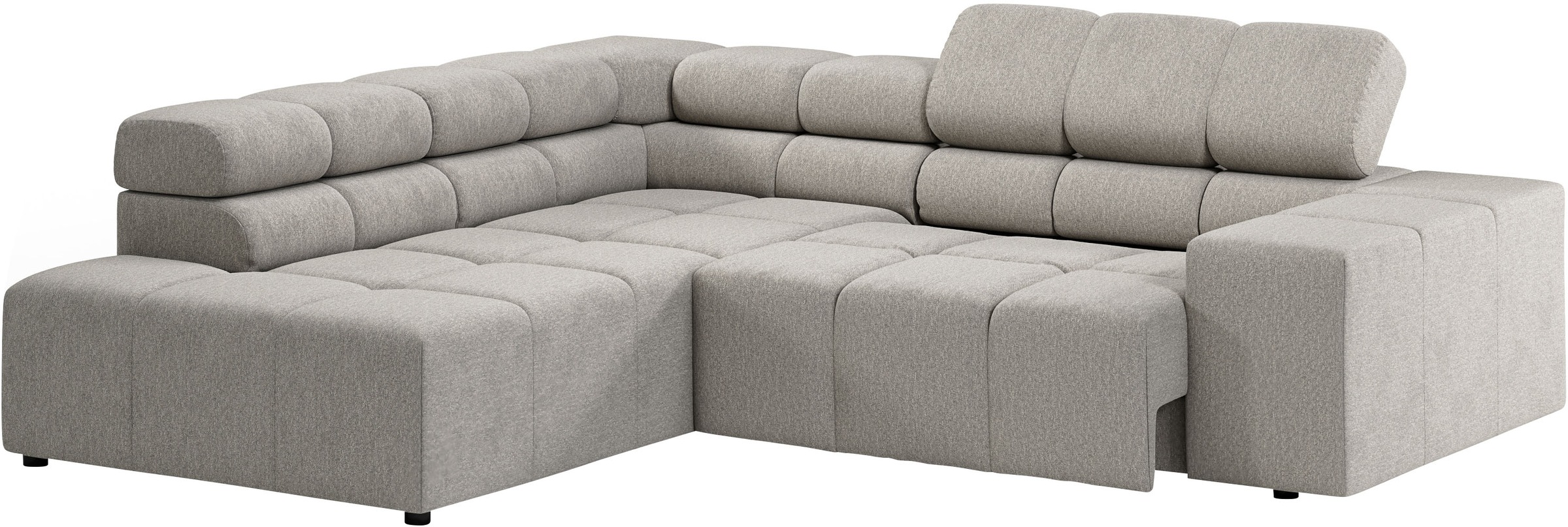 INOSIGN Ecksofa »Ancona, incl. Kopfteilverstellung + 3 Zierkissen, L-Form, bequem«, wahlweise motorische Sitztiefenverstellung, B/T(H: 249/215/70 cm