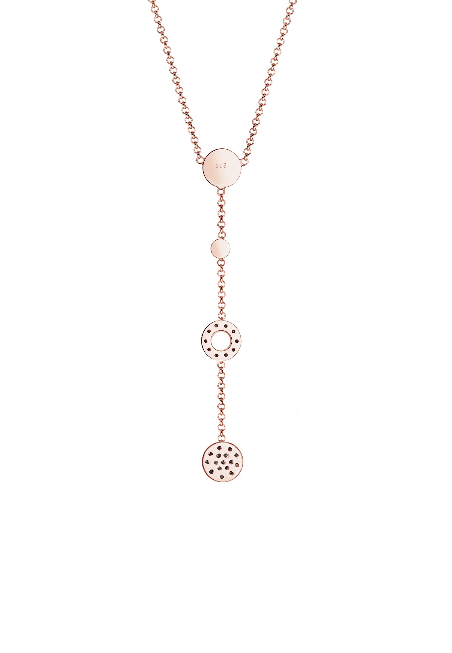 Elli Silberkette »Halskette Kreis Glas Kristalle Weiß 925 Sterling Silber«